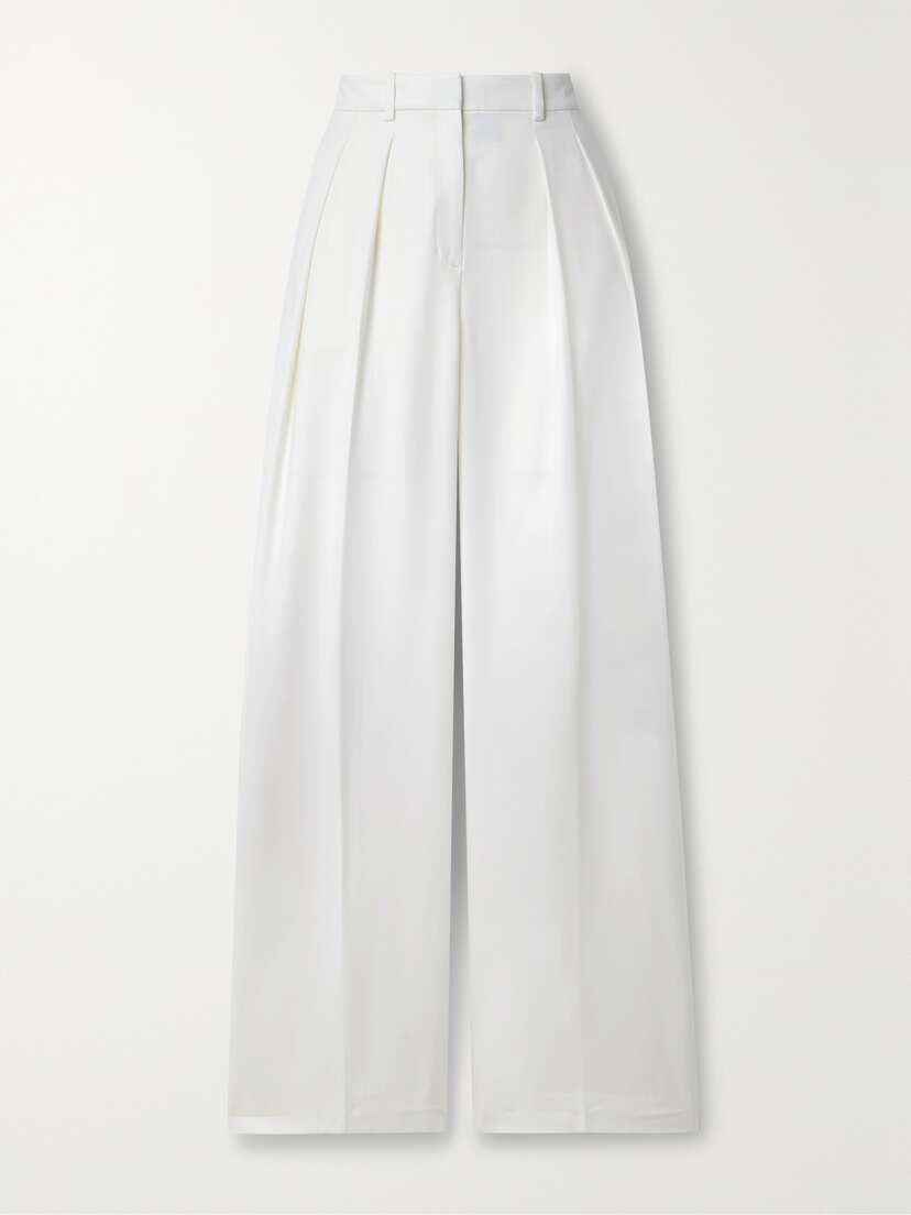 Theory Pleated Wool-flannel Wide-leg Pants