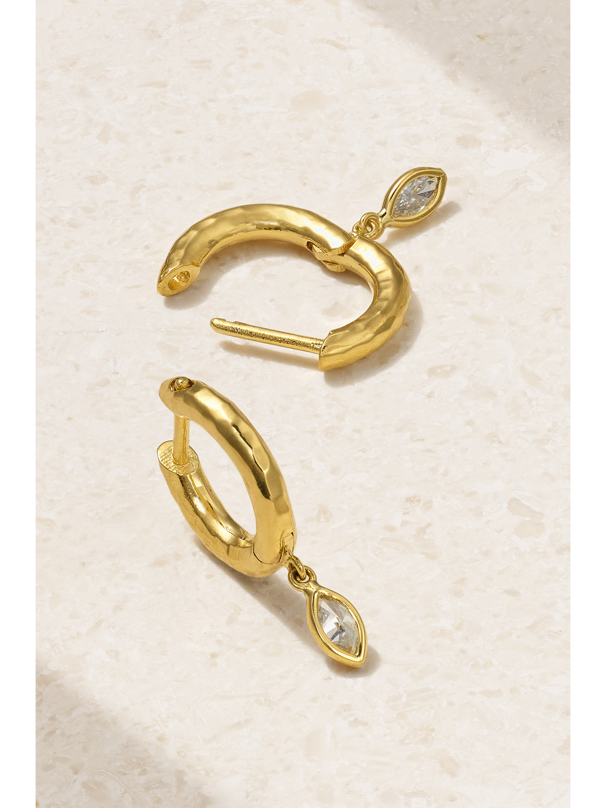 Shop Octavia Elizabeth + Net Sustain Micro Gabby 18-karat Recycled Gold Diamond Hoop Earrings