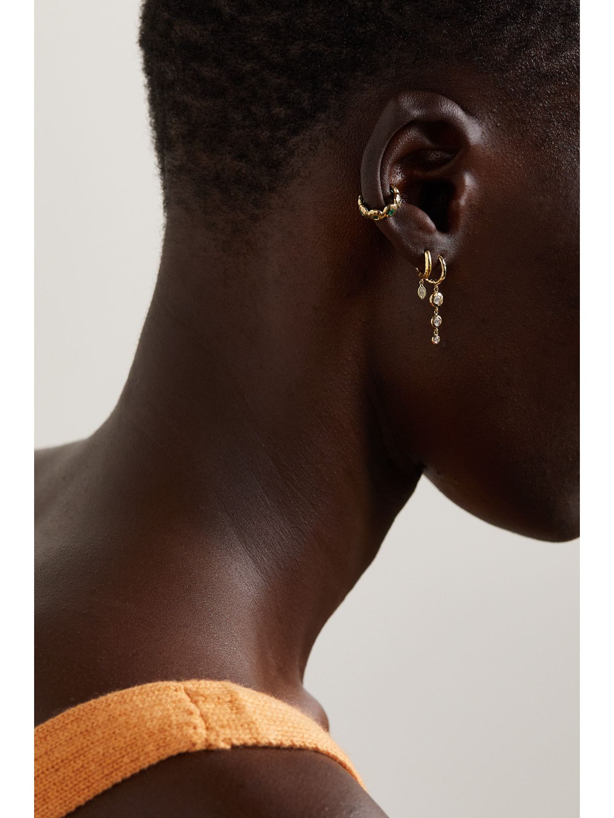 Shop Octavia Elizabeth + Net Sustain Micro Gabby 18-karat Recycled Gold Diamond Hoop Earrings