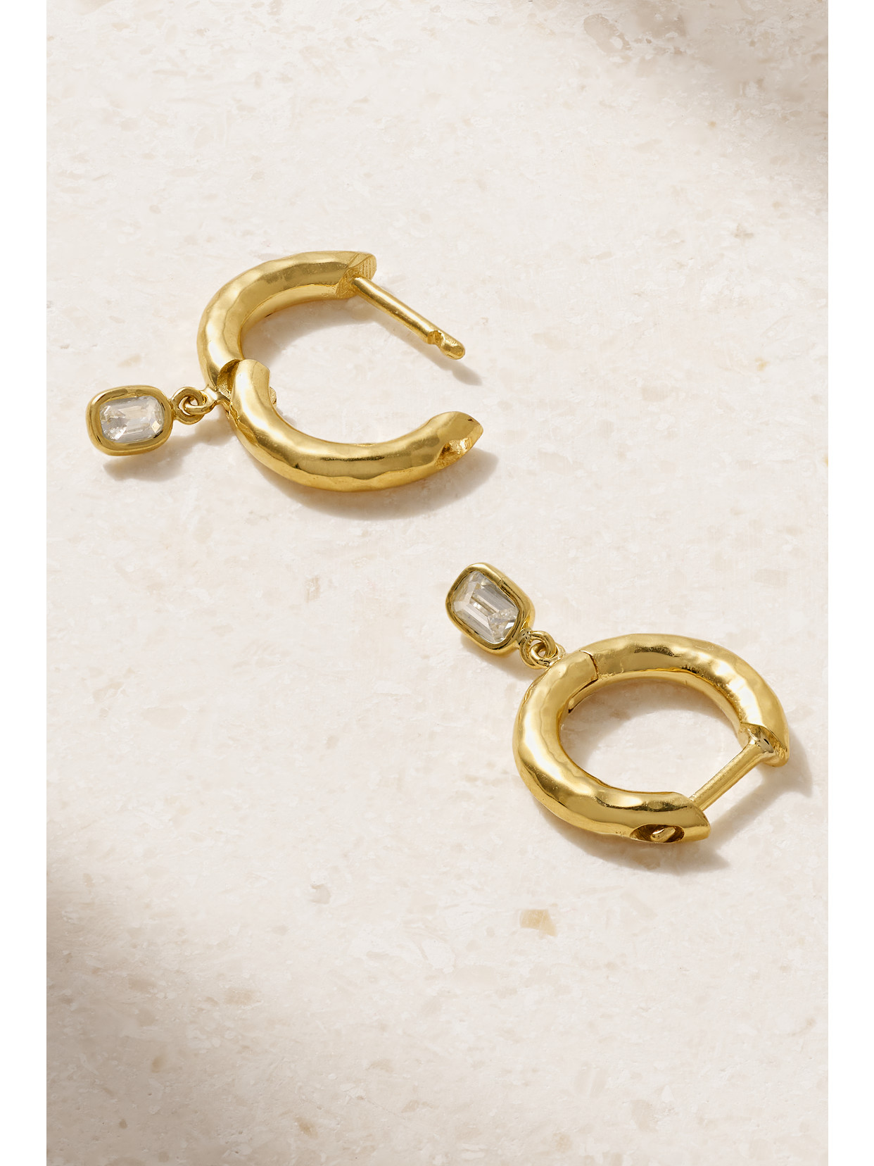 Shop Octavia Elizabeth + Net Sustain Micro Gabby 18-karat Recycled Gold Diamond Hoop Earrings