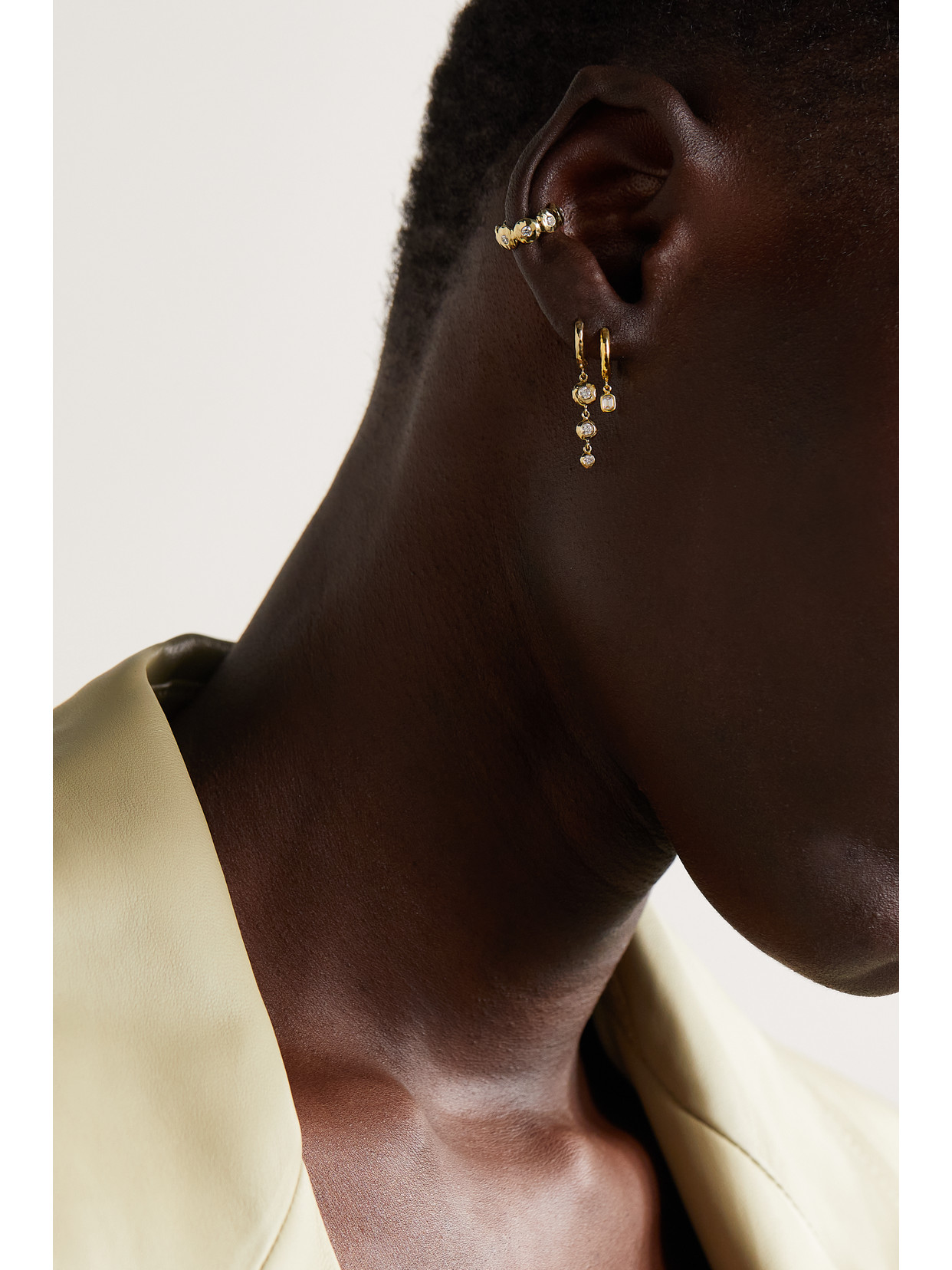 Shop Octavia Elizabeth + Net Sustain Micro Gabby 18-karat Recycled Gold Diamond Hoop Earrings