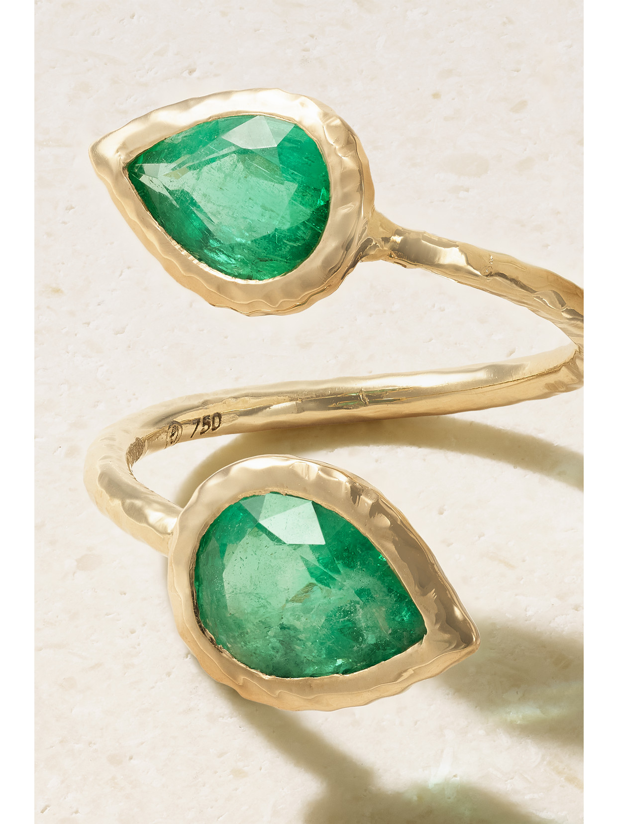 Shop Octavia Elizabeth + Net Sustain Moi & Toi 18-karat Recycled Gold Emerald Ring