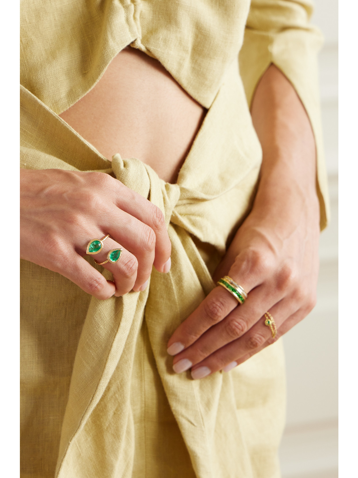 Shop Octavia Elizabeth + Net Sustain Moi & Toi 18-karat Recycled Gold Emerald Ring