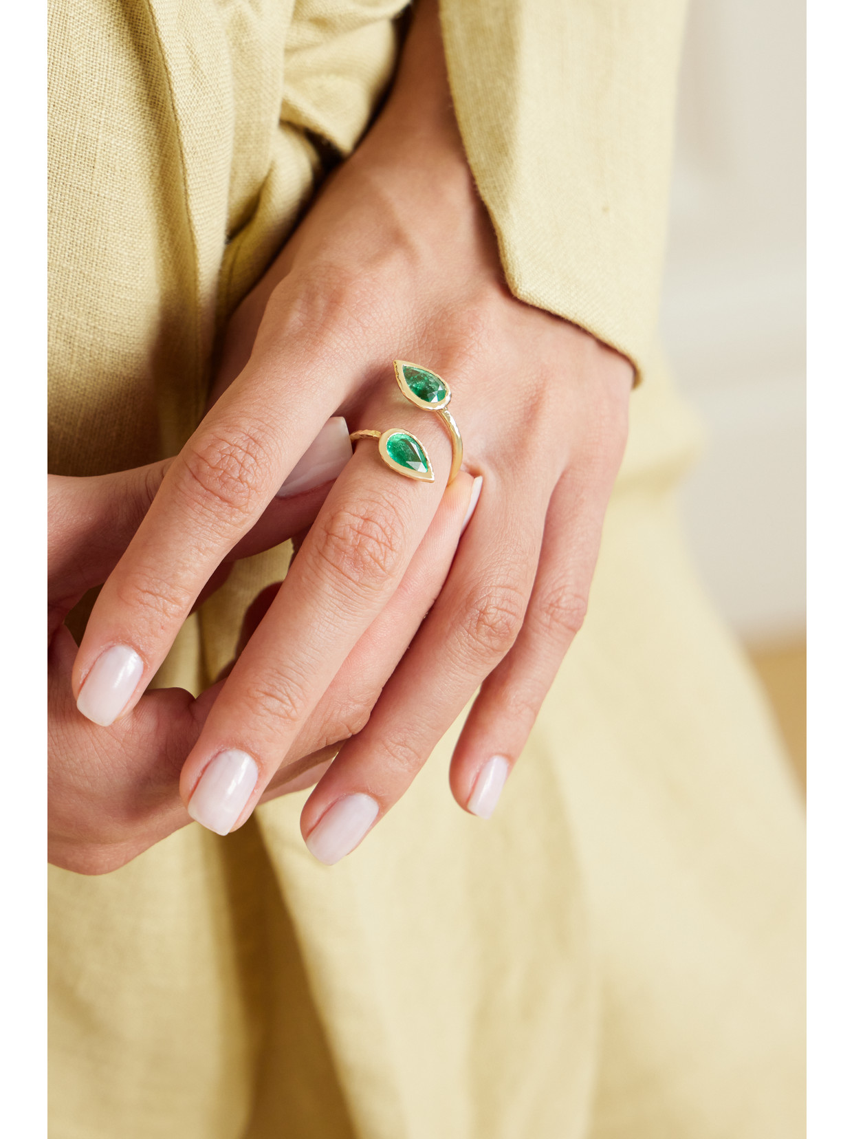 Shop Octavia Elizabeth + Net Sustain Moi & Toi 18-karat Recycled Gold Emerald Ring