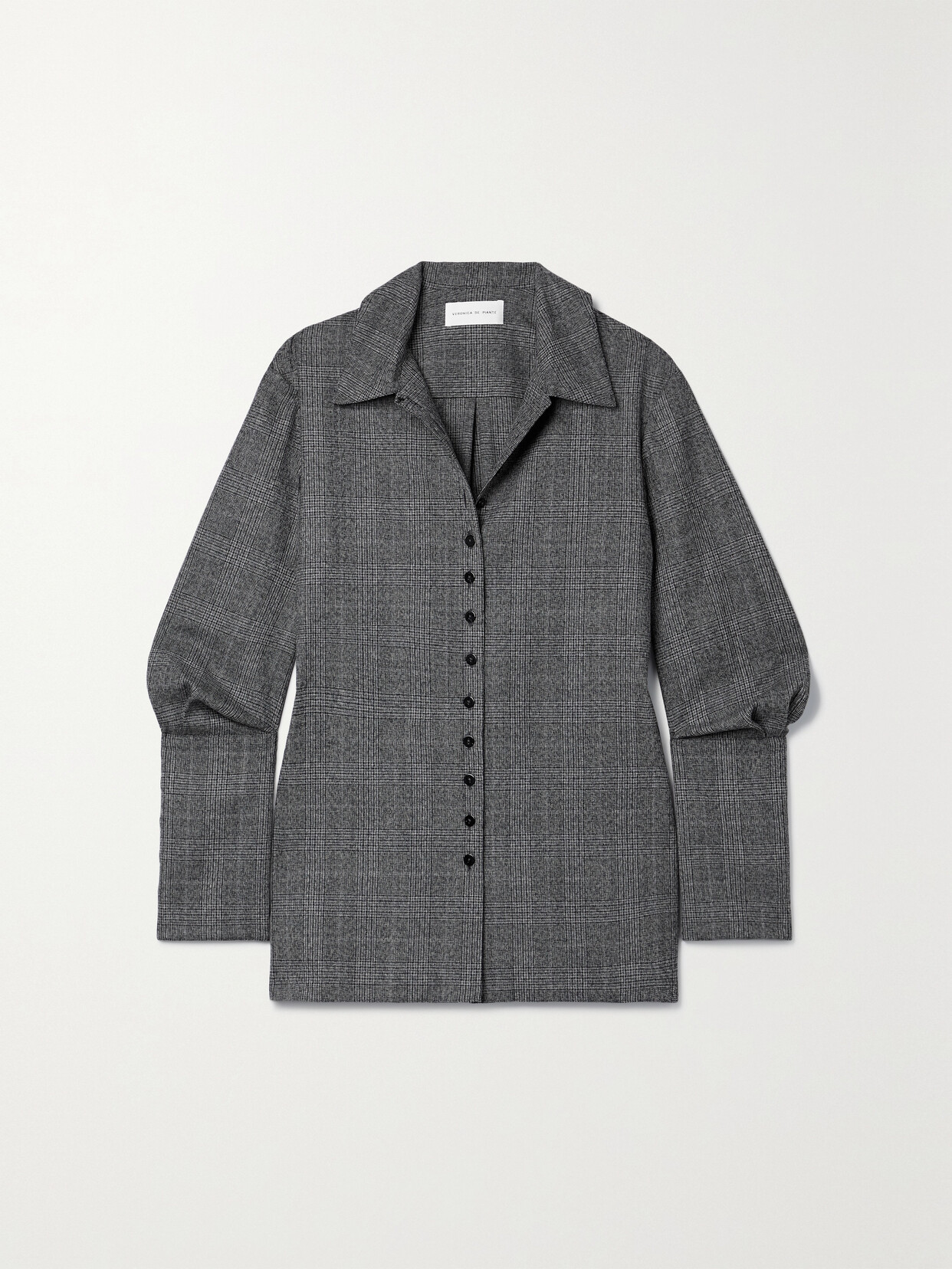 Veronica de Piante - Livia Checked Wool Shirt - Gray