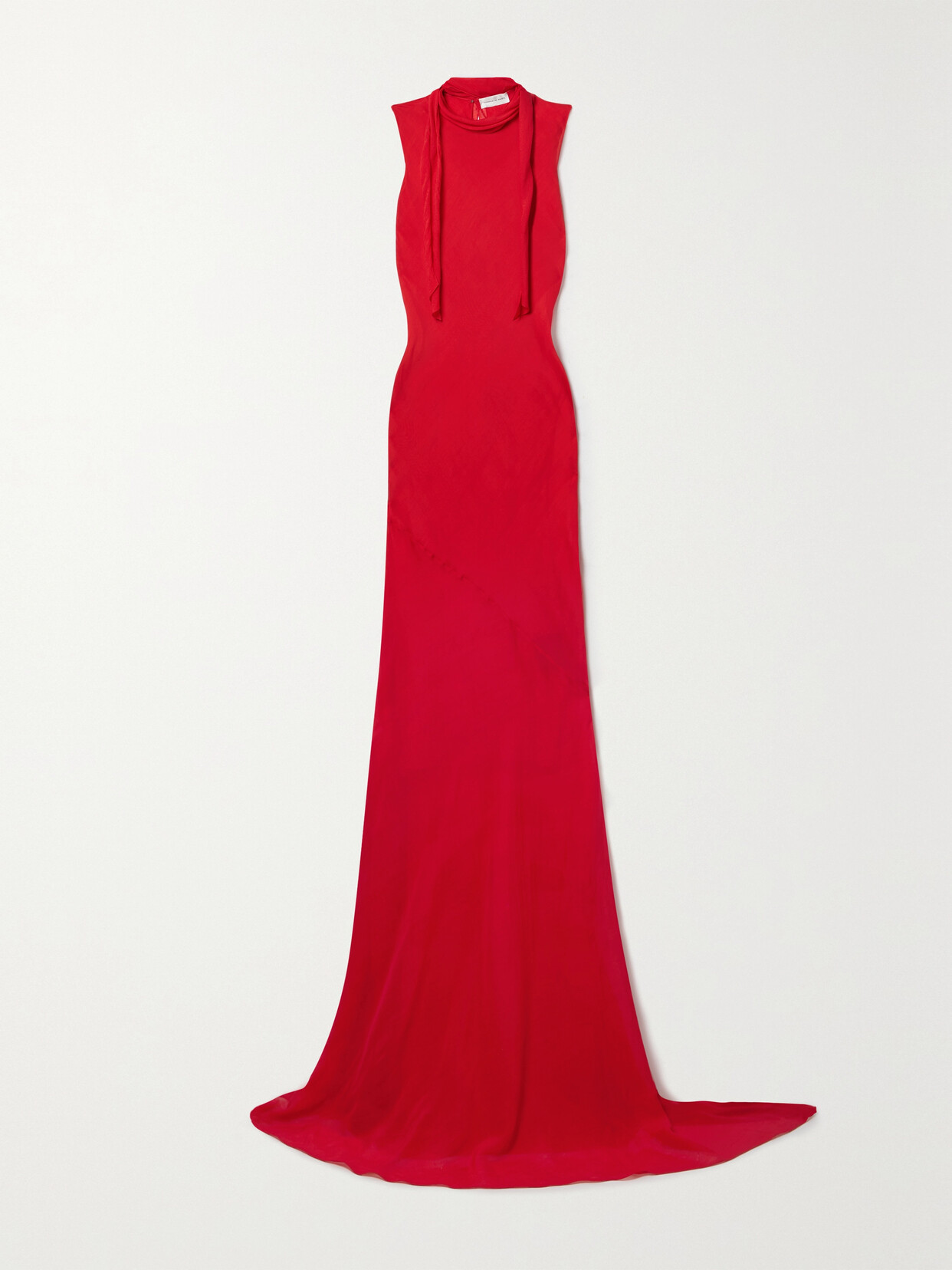 Veronica de Piante - Christy Wool And Silk-blend Georgette Gown - Red