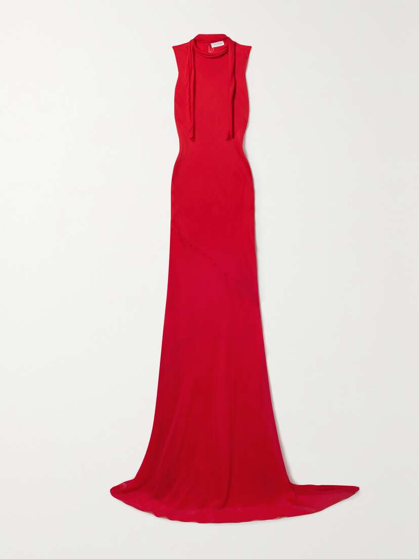Veronica de Piante Christy Wool And Silk-blend Georgette Gown