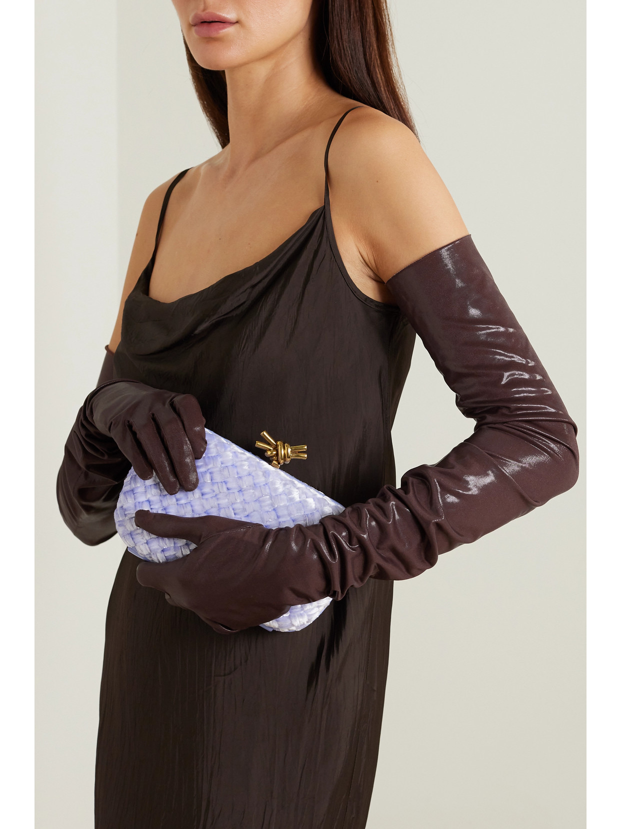 Dries Van Noten | 03N94G823NZ | Brown | Lamé Gloves_ | $222