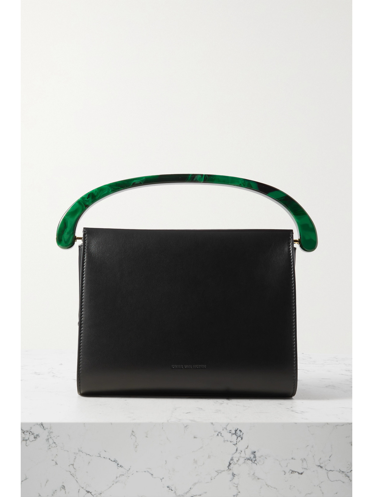 Dries Van Noten - Resin-trimmed Leather Shoulder Bag - Black