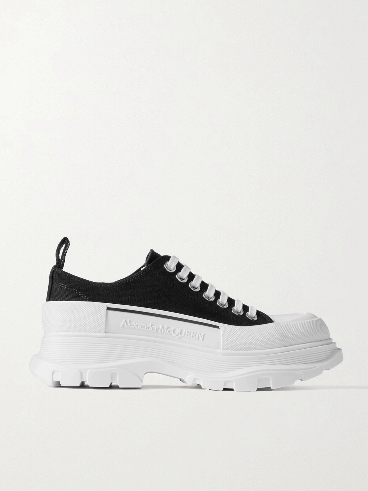 Alexander Mcqueen Canvas Exaggerated-sole Sneakers In Black