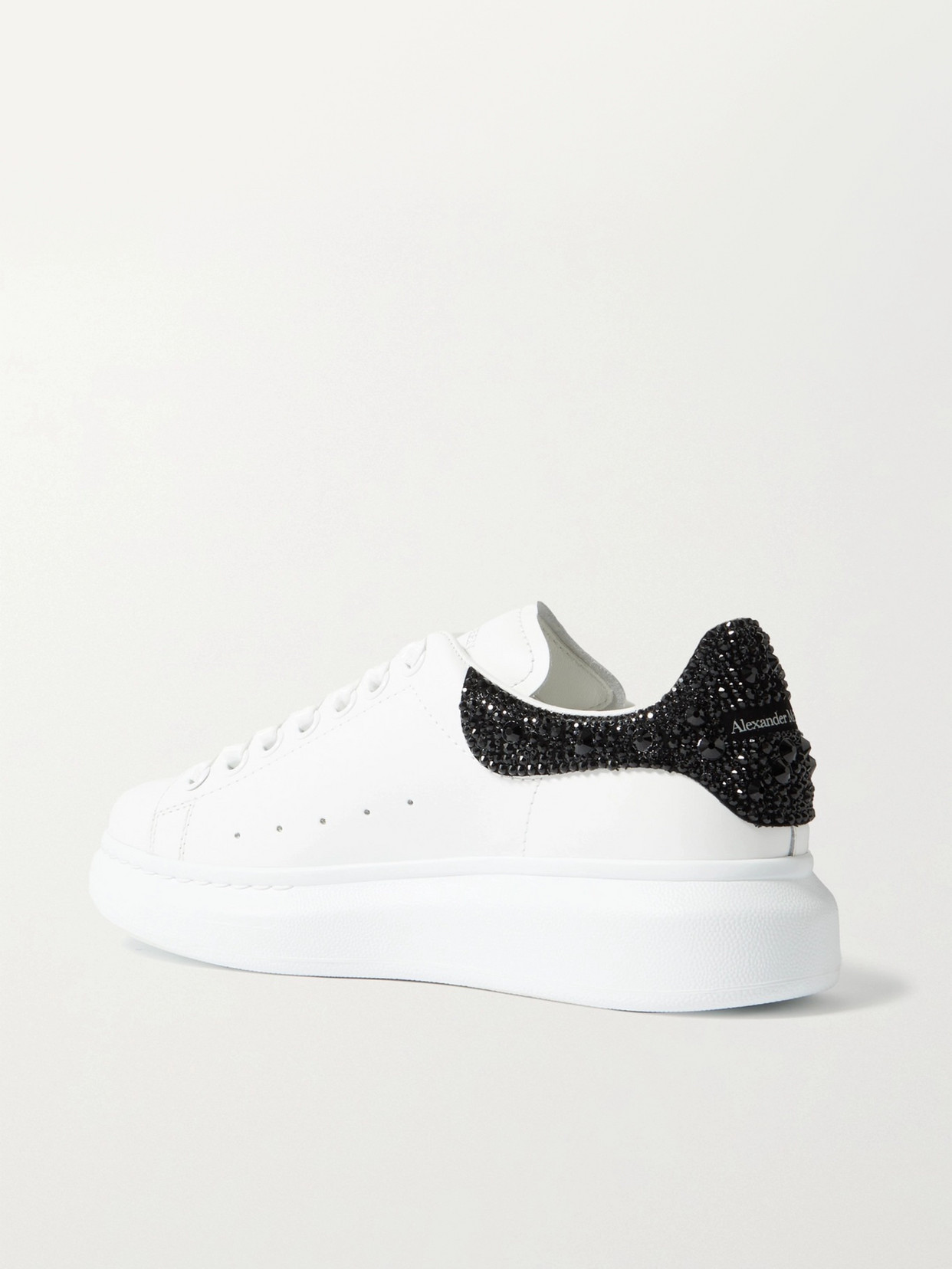 Alexander Mcqueen Womens White/navy Runway Leather And Suede Platform Trainers Eur 41 / 8 Uk In Multicolor