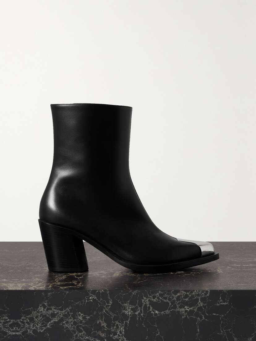 Alexander McQueen Punk Embellished Leather Ankle Boots