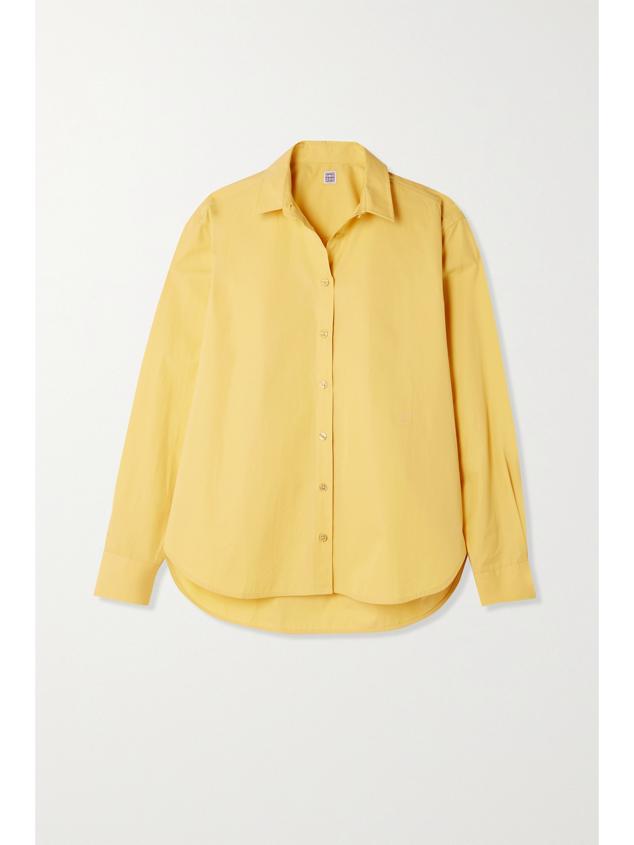 TOTEME - Embroidered Organic Cotton-poplin Shirt - Yellow