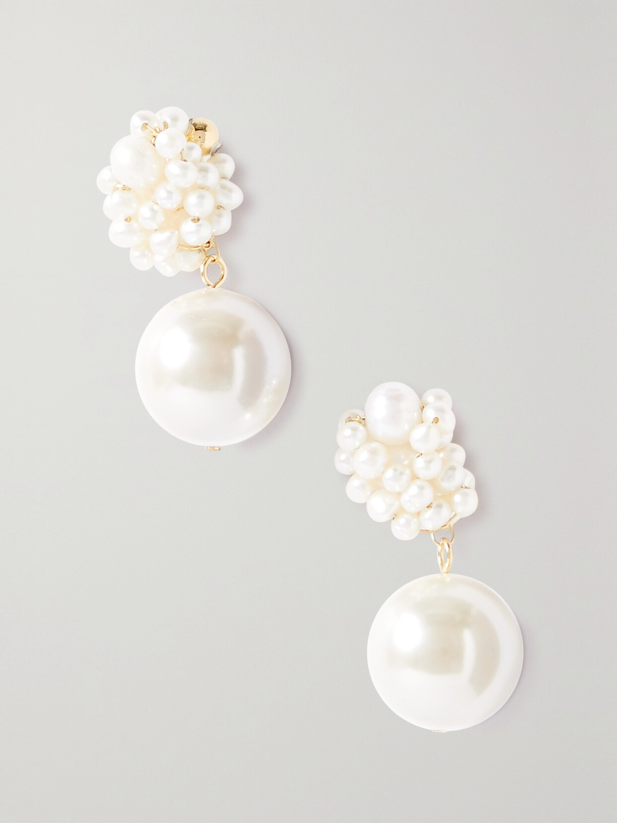 Completedworks The Second Temporal Anomaly Recycled Gold Vermeil Pearl Earrings In White