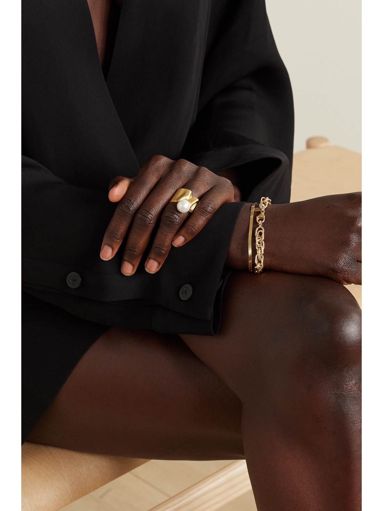 Completedworks Chunky Pearl Ring In Gold