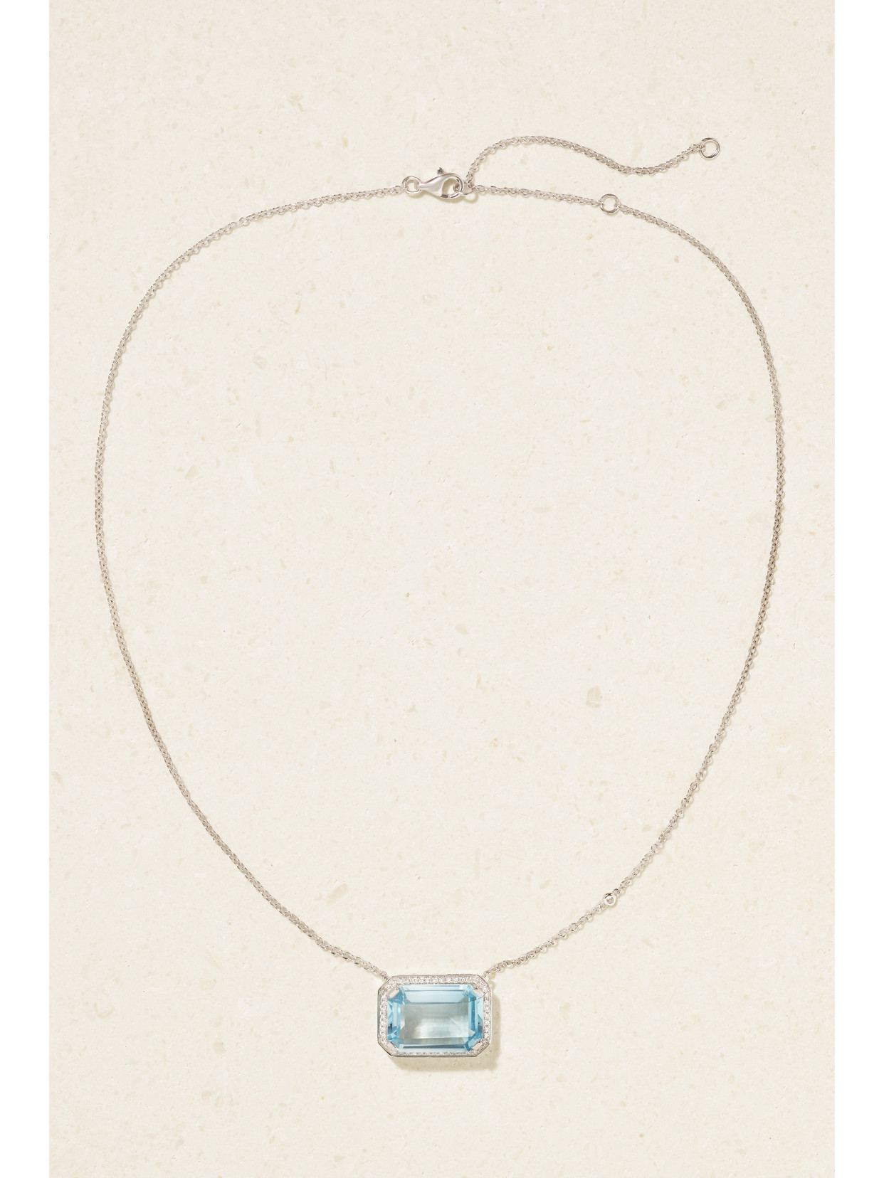 Shay Portrait 18-karat White Gold, Crystal And Diamond Necklace In Gold