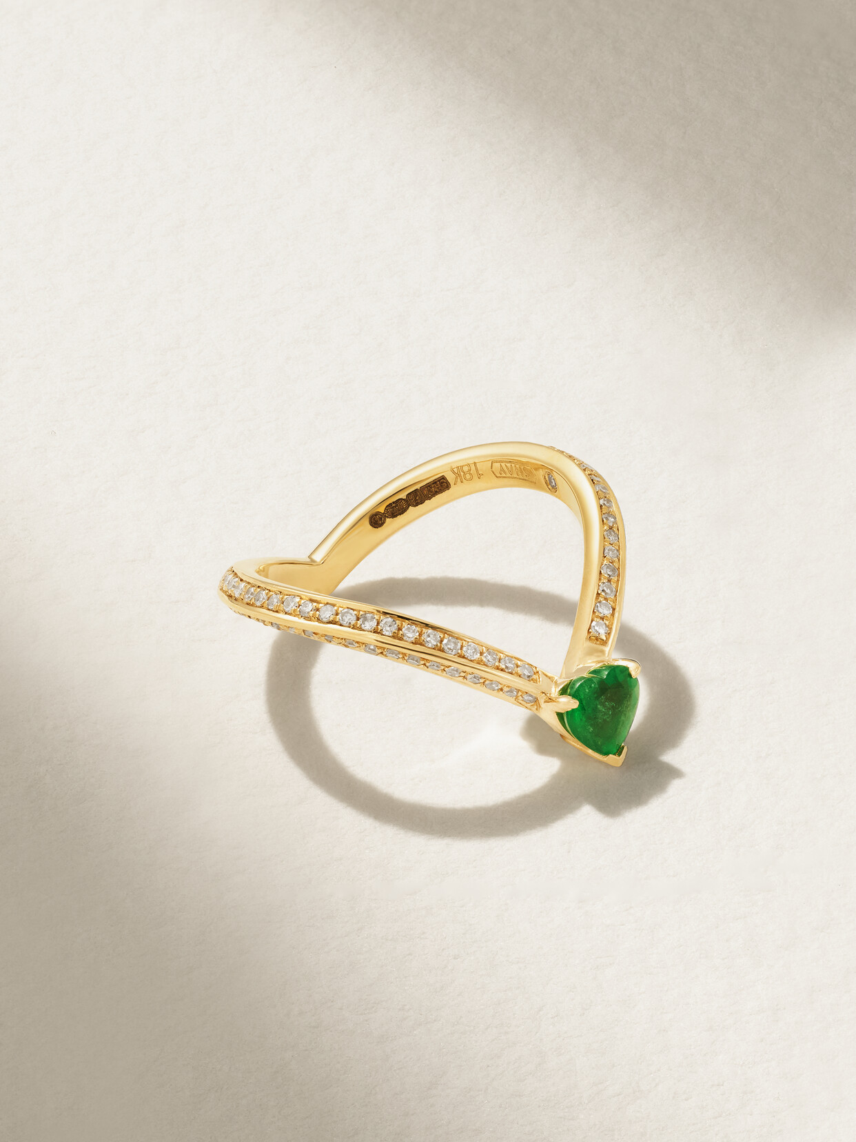 Shay 18-karat Gold, Emerald And Diamond Pinky Ring