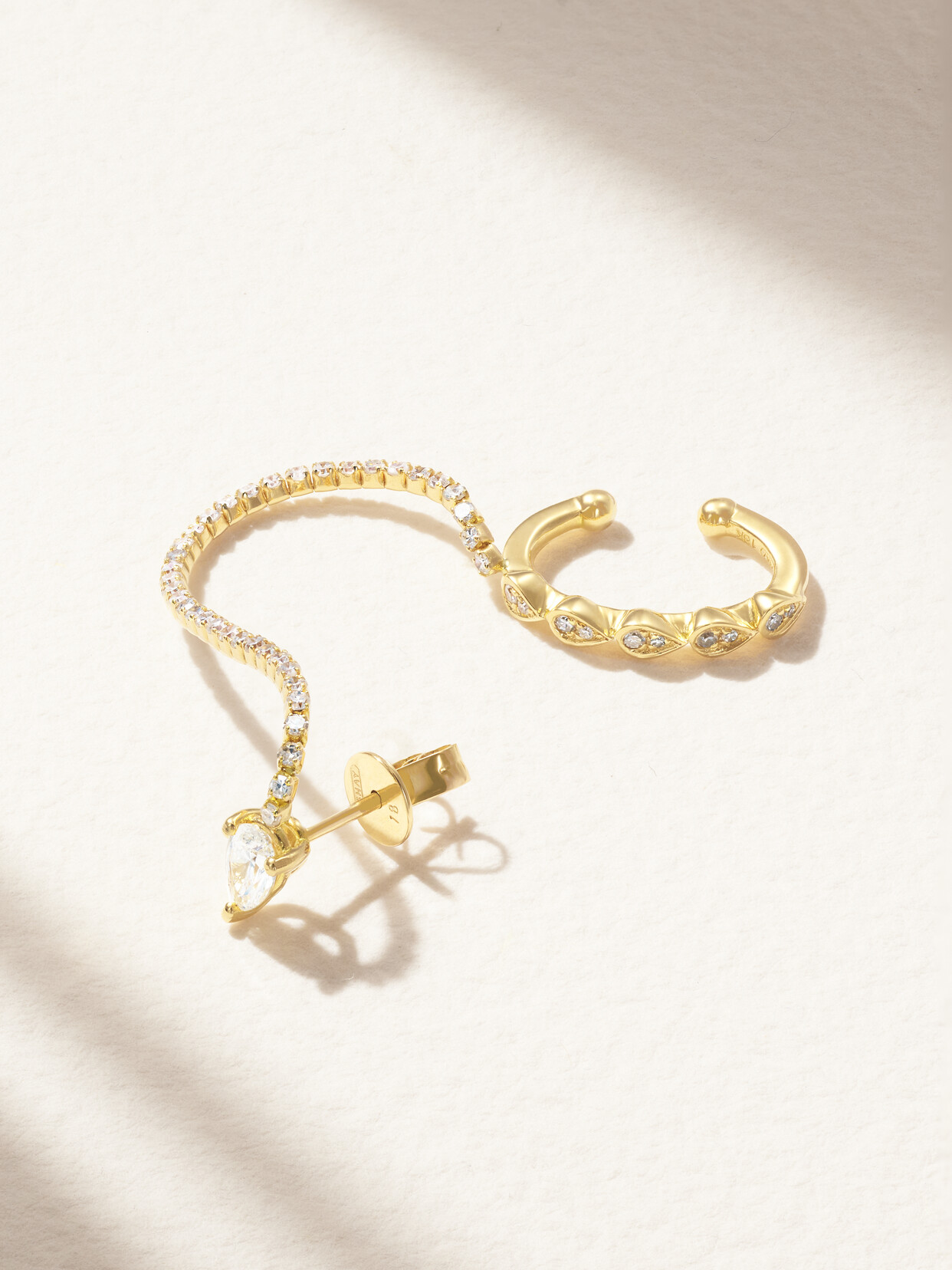 SHAY - 18-karat Gold Diamond Single Earring - One size