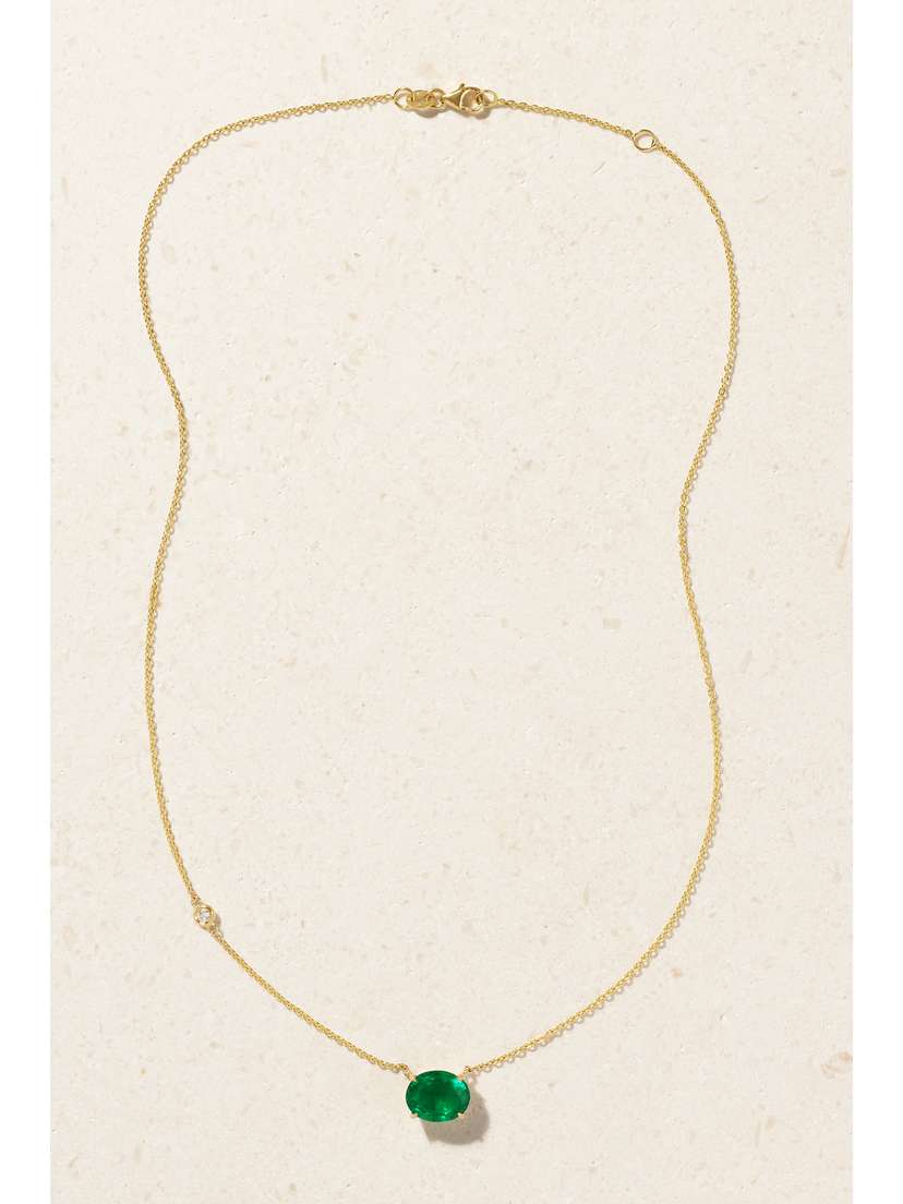 SHAY 18-karat Gold, Emerald And Diamond Necklace