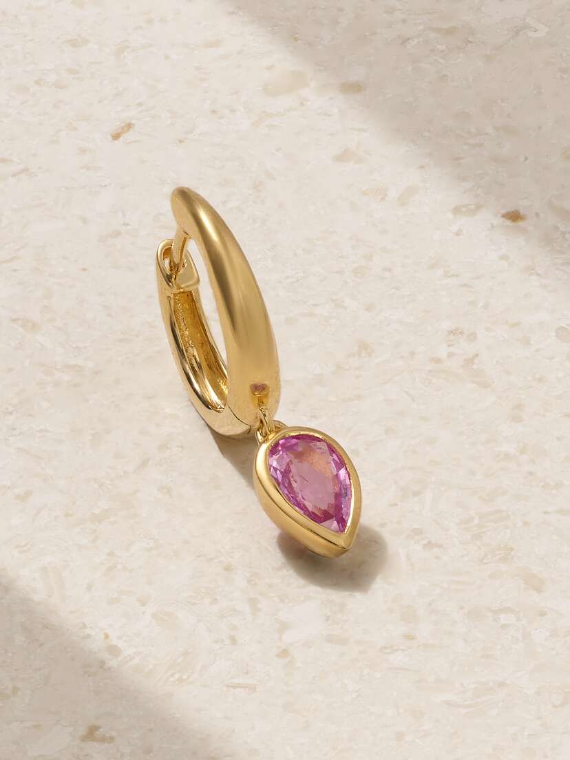SHAY 18-karat Gold Sapphire Hoop Single Earring