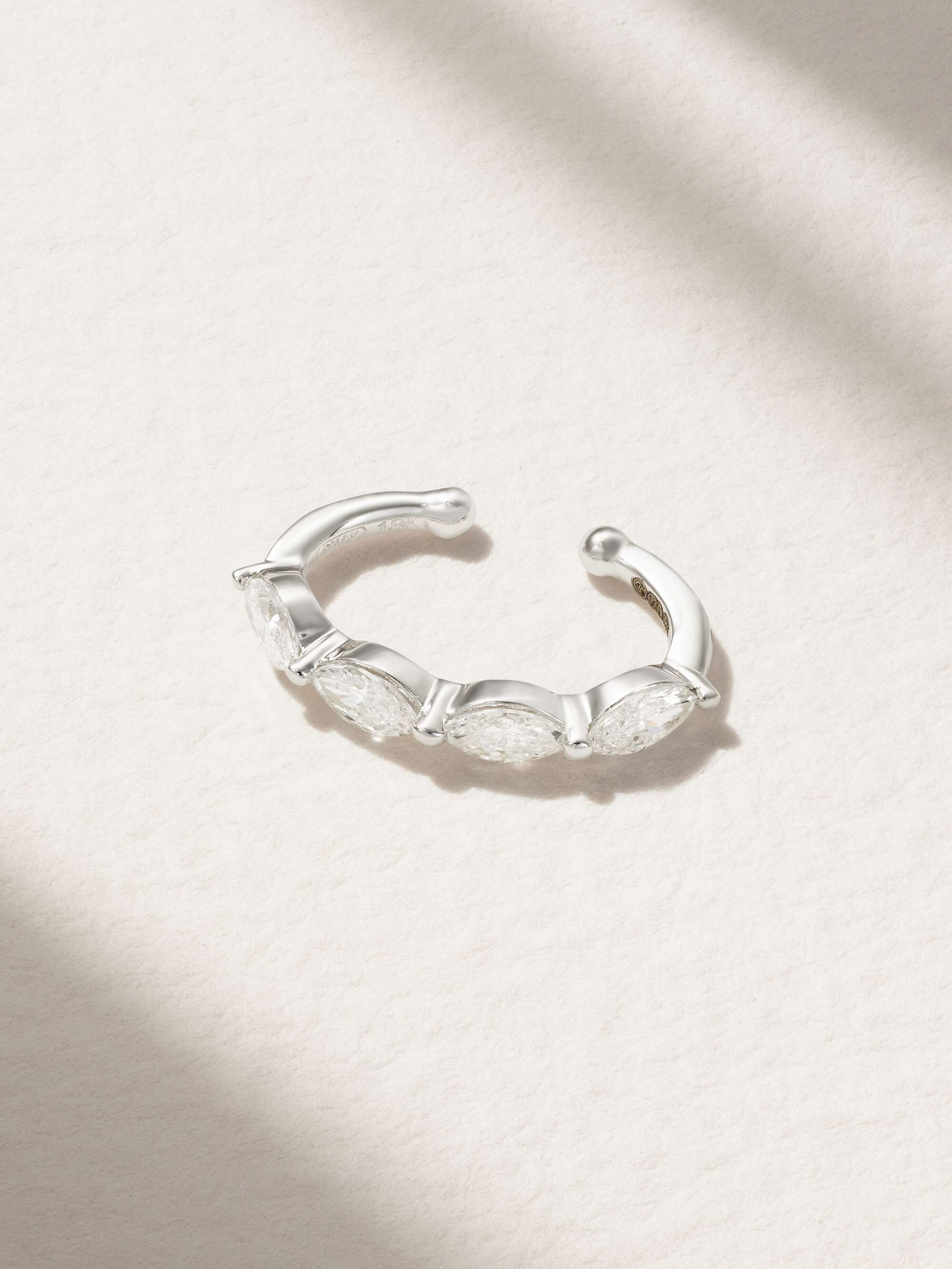 SHAY 18karat white gold diamond ear cuff NETAPORTER