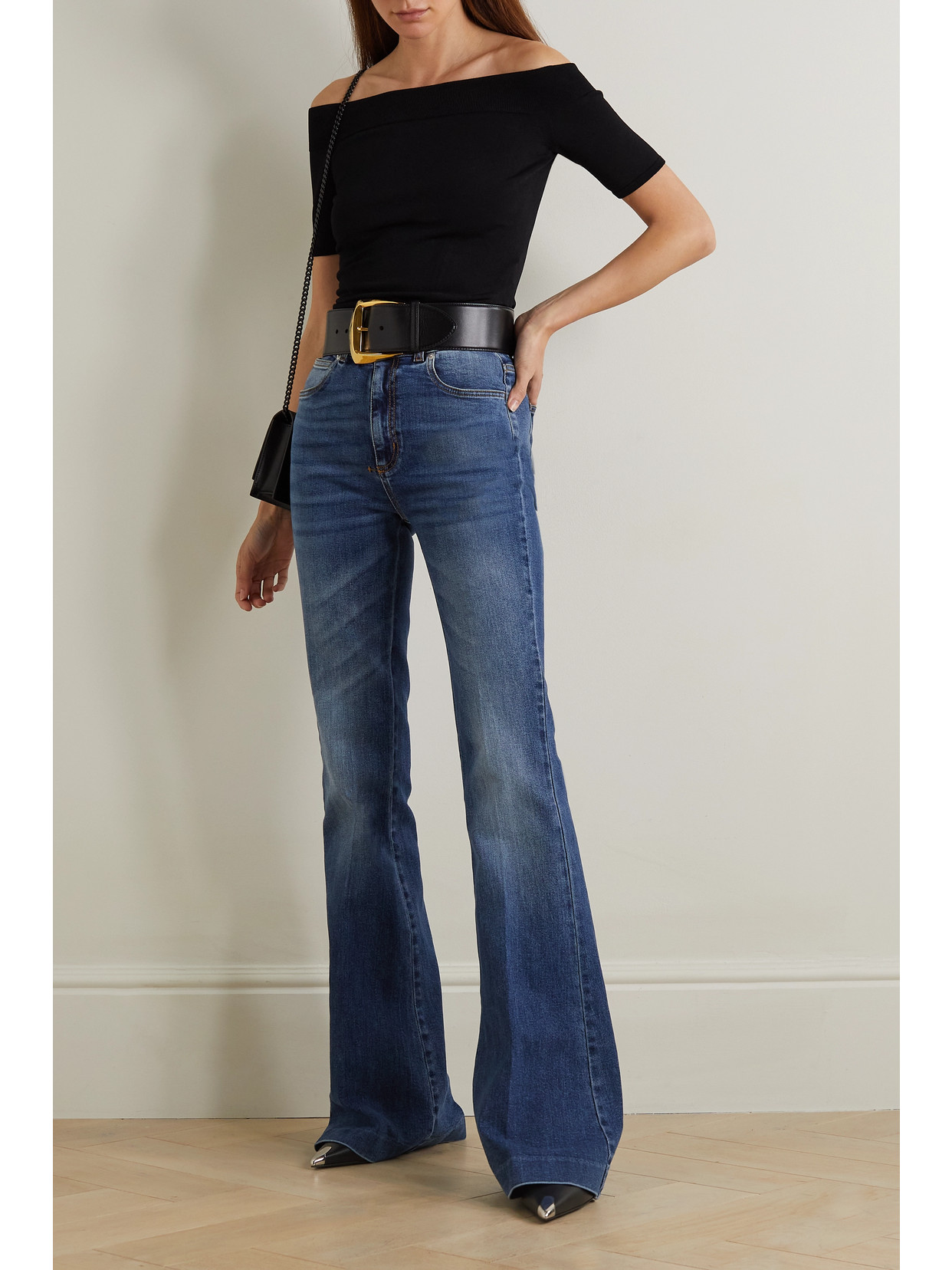 Shop Alexander Mcqueen High-rise Flared Jeans In Blue