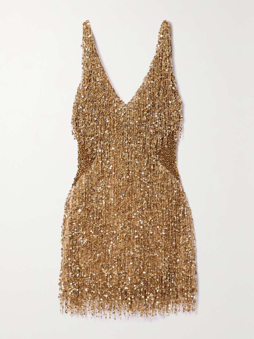 Naeem Khan Gatsby Embellished Tulle Mini Dress