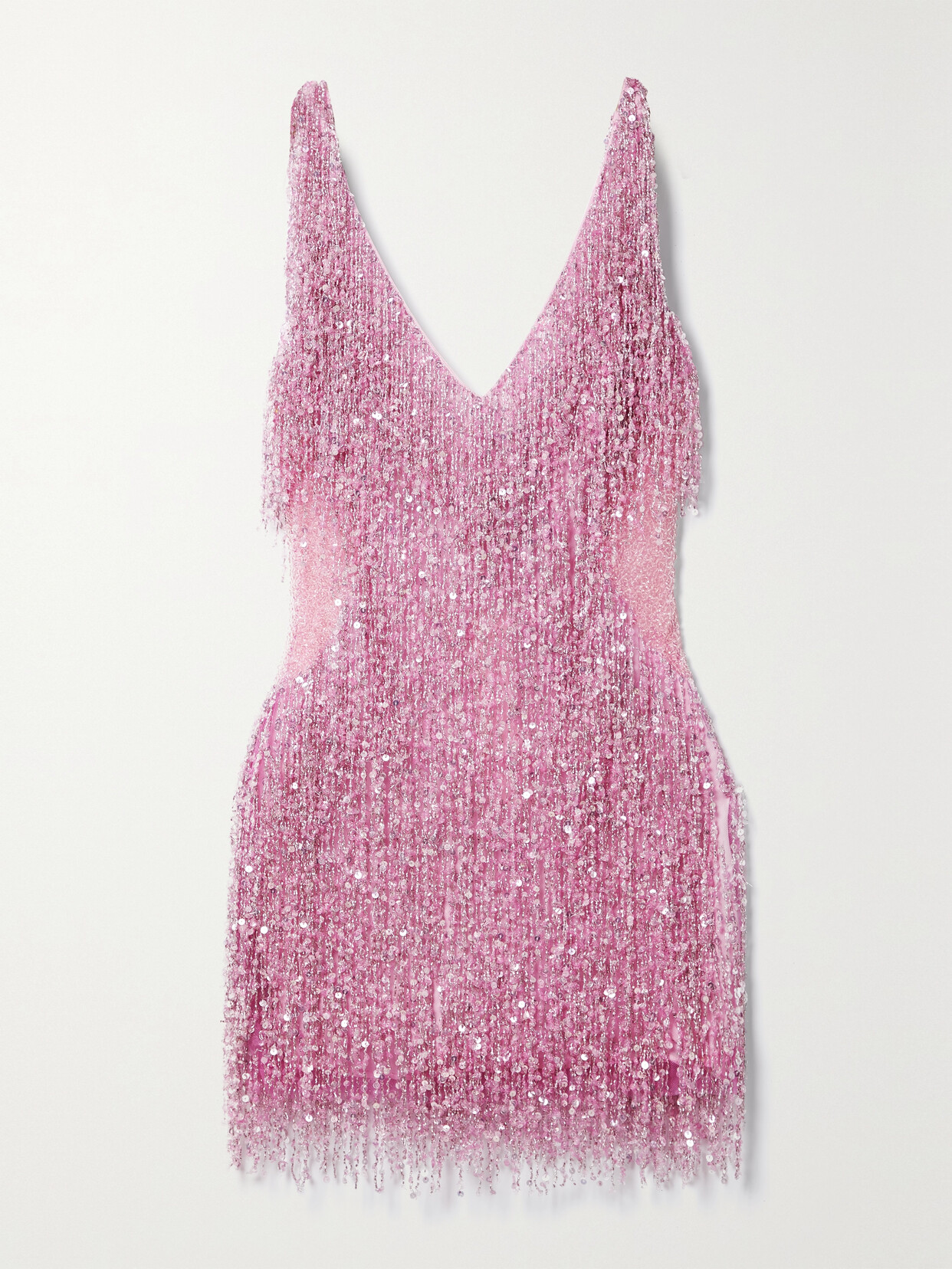 Naeem Khan Gatsby Embellished Tulle Mini Dress In Pink