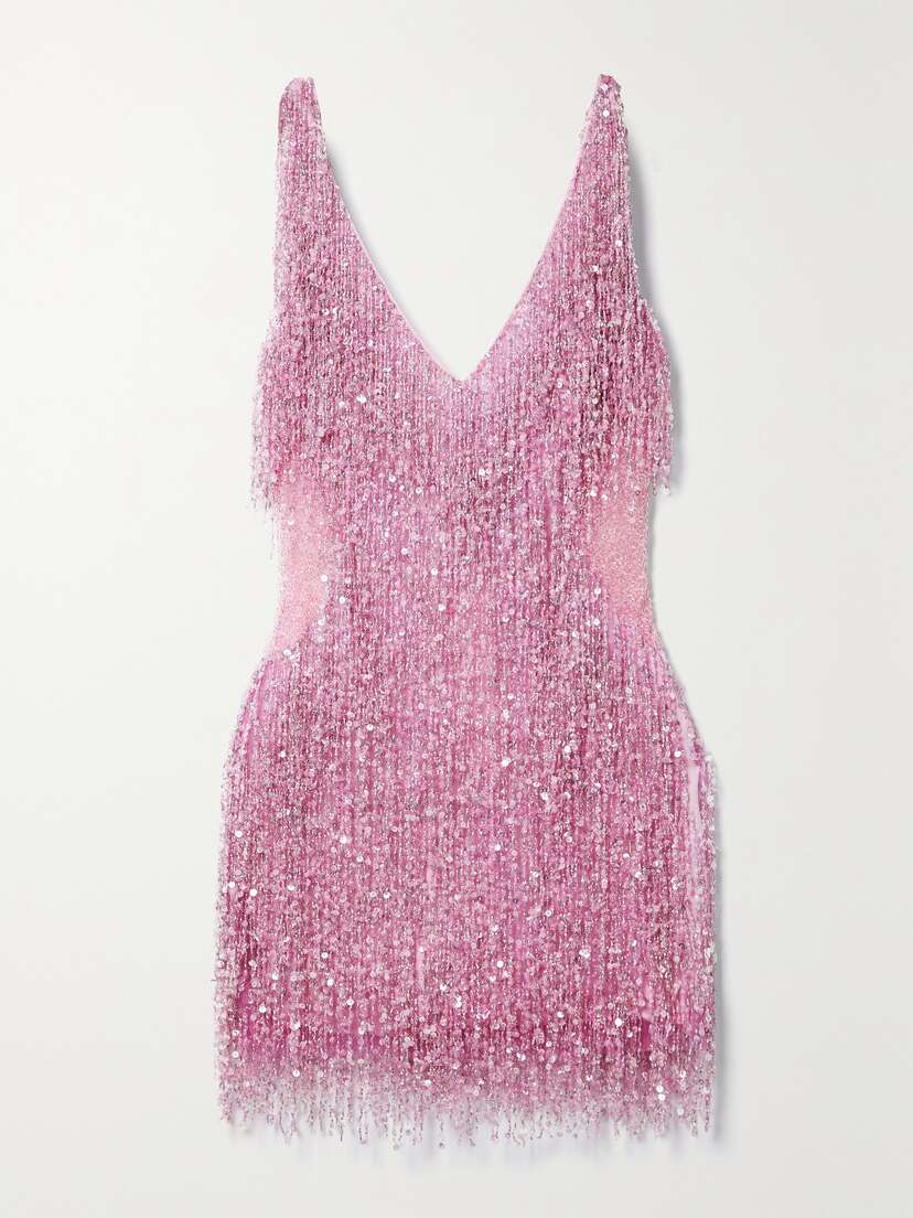 Naeem Khan Gatsby Embellished Tulle Mini Dress