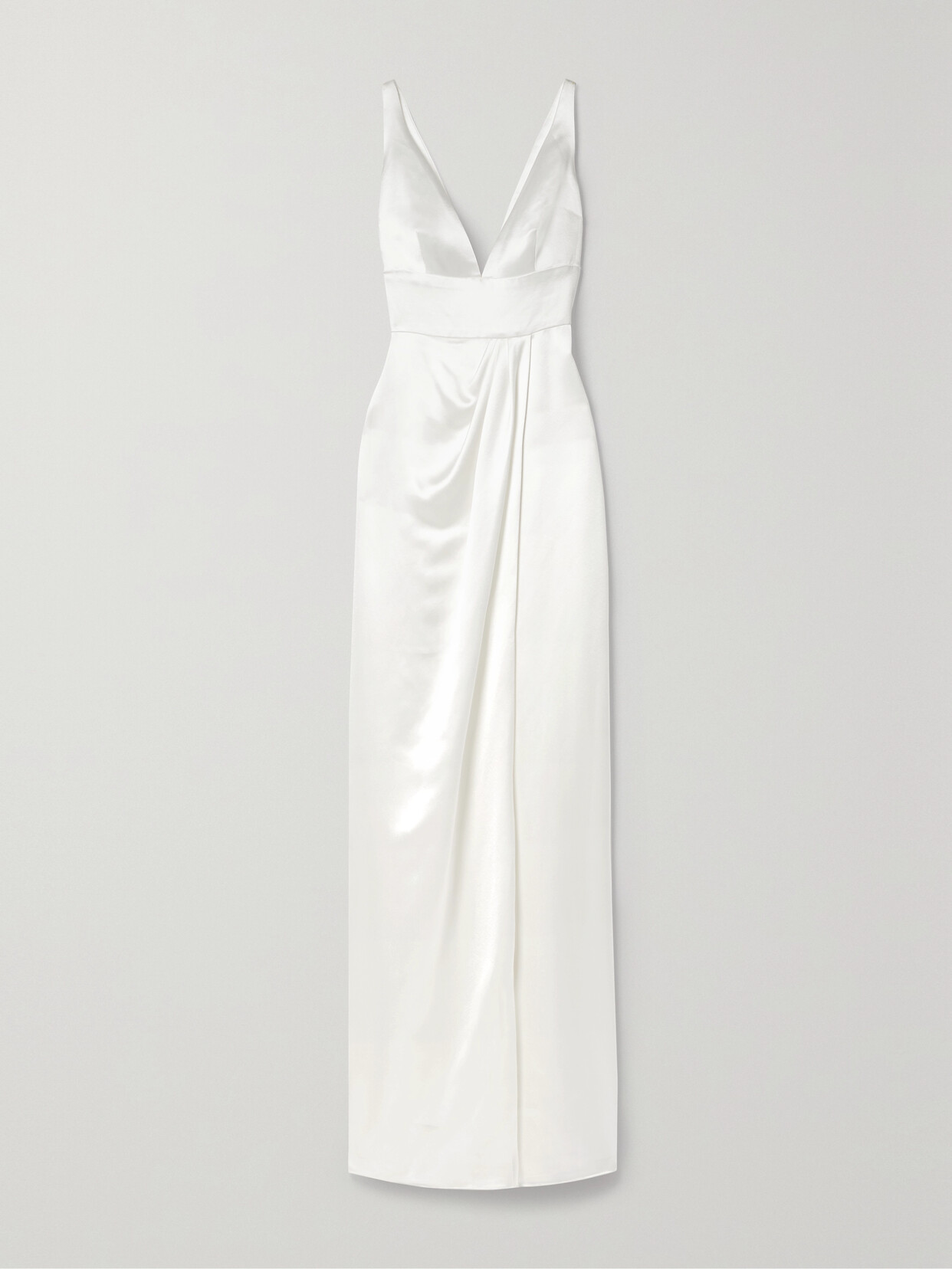 Naeem Khan - Virginia Draped Silk-satin Gown - Ivory