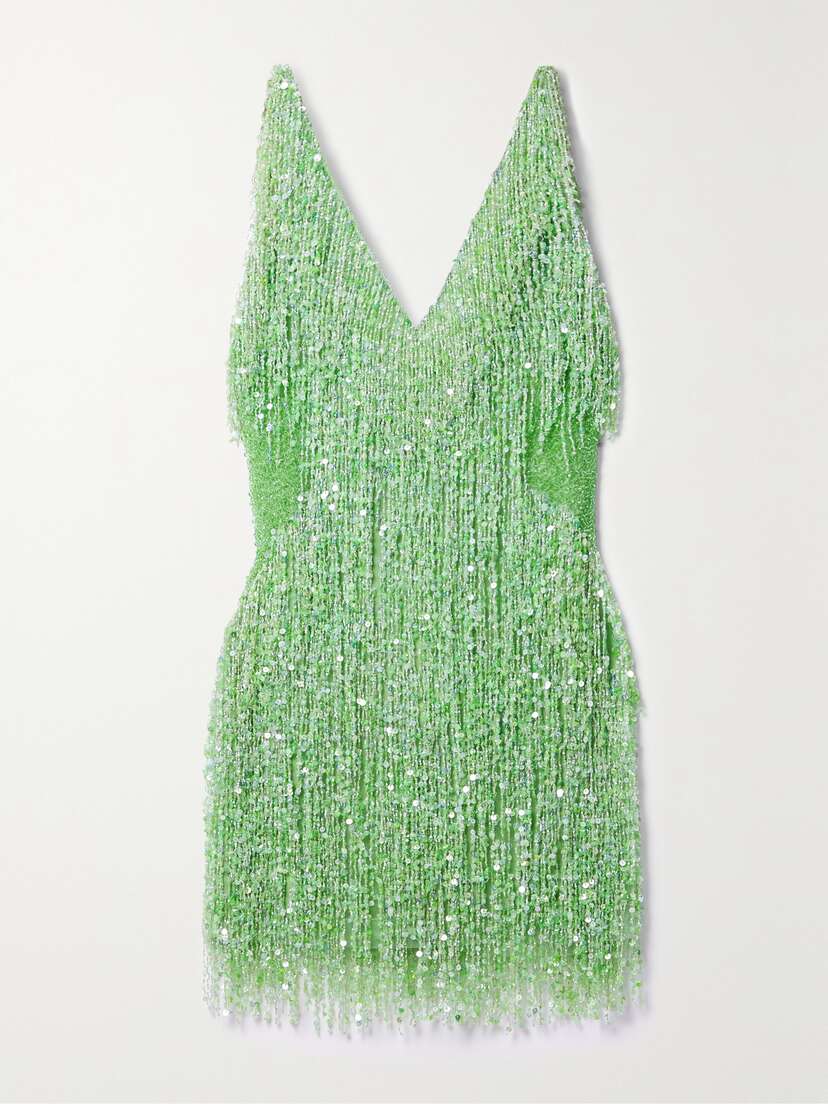 Naeem Khan Gatsby Embellished Tulle Mini Dress