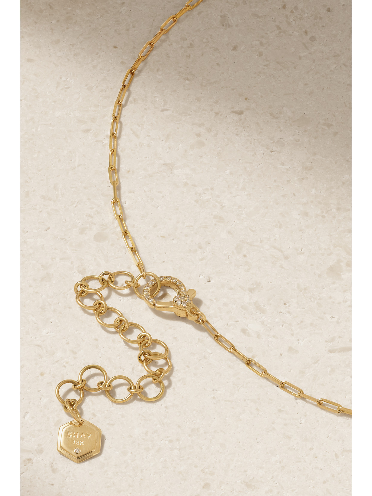 Shay Mini Deco 18-karat Gold, Emerald And Diamond Necklace In Gold