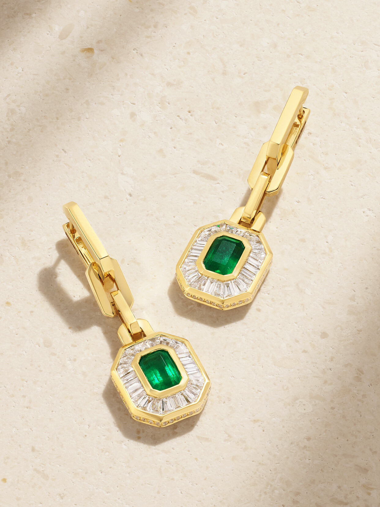 Shay 18-karat Gold, Emerald And Diamond Earrings