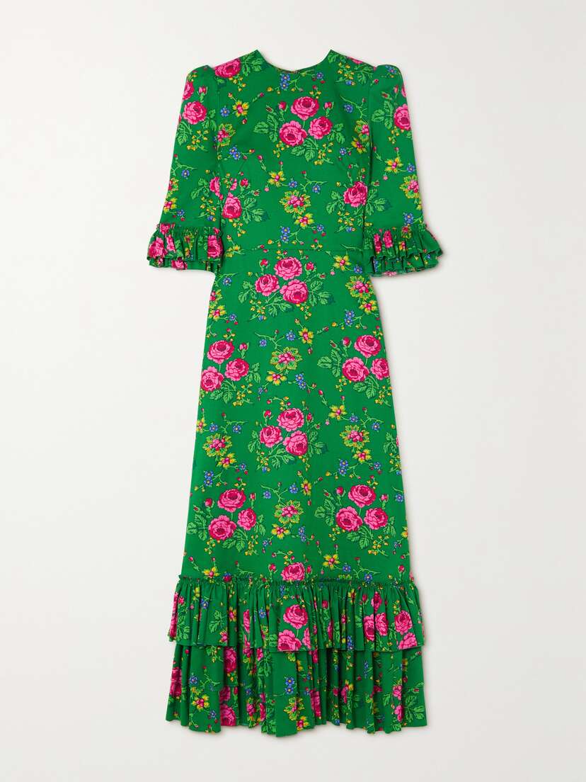 The Vampire's Wife There's No Place Like Home Ruffled Tiered Floral-print Cotton Midi Dress