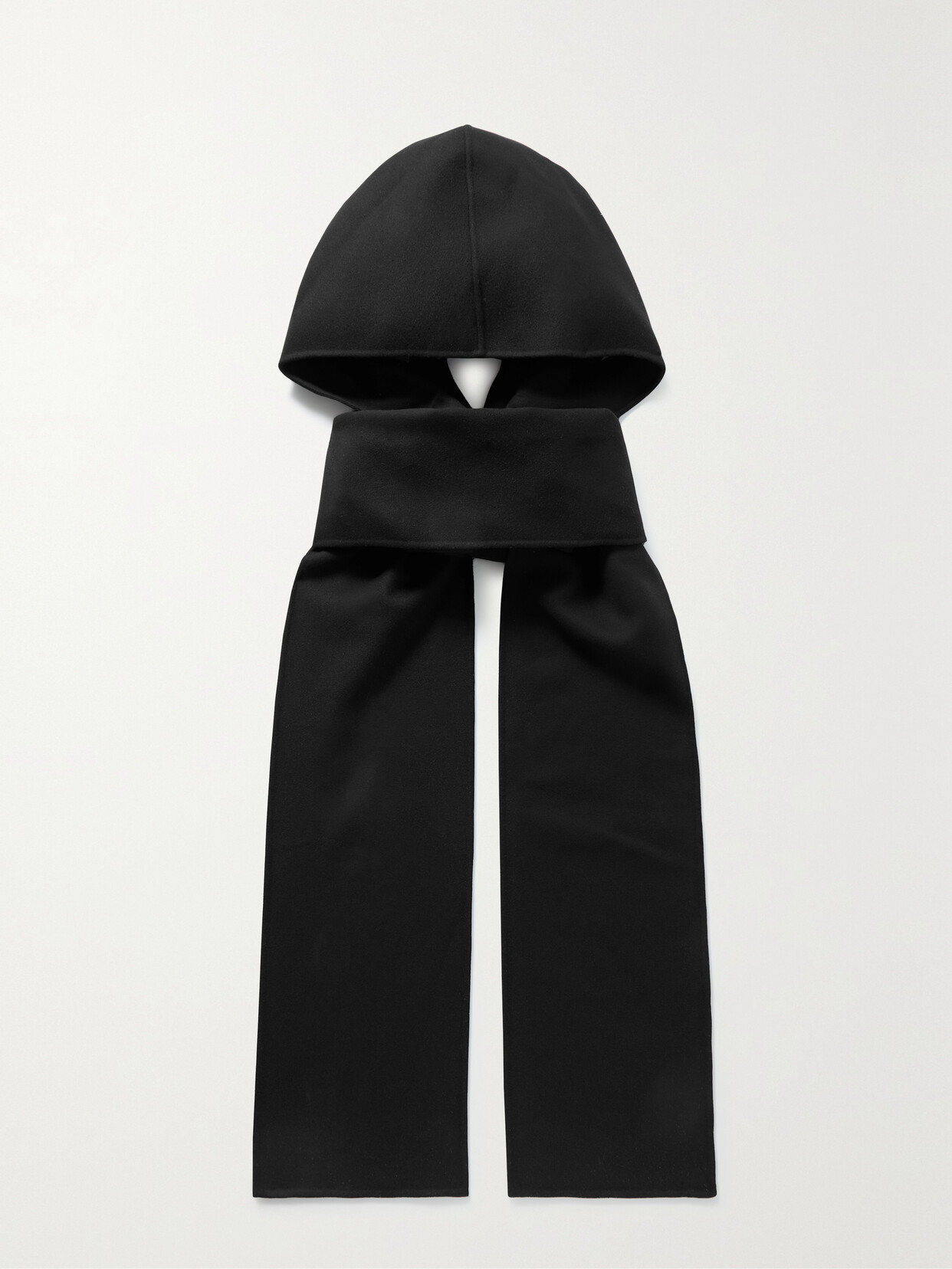 The Row - Gordie Hooded Brushed-cashmere Scarf - Black