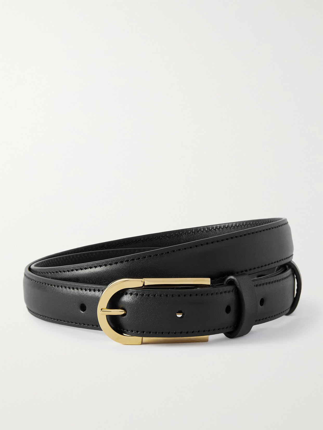 Shop The Row Freya Leather Belt In Black