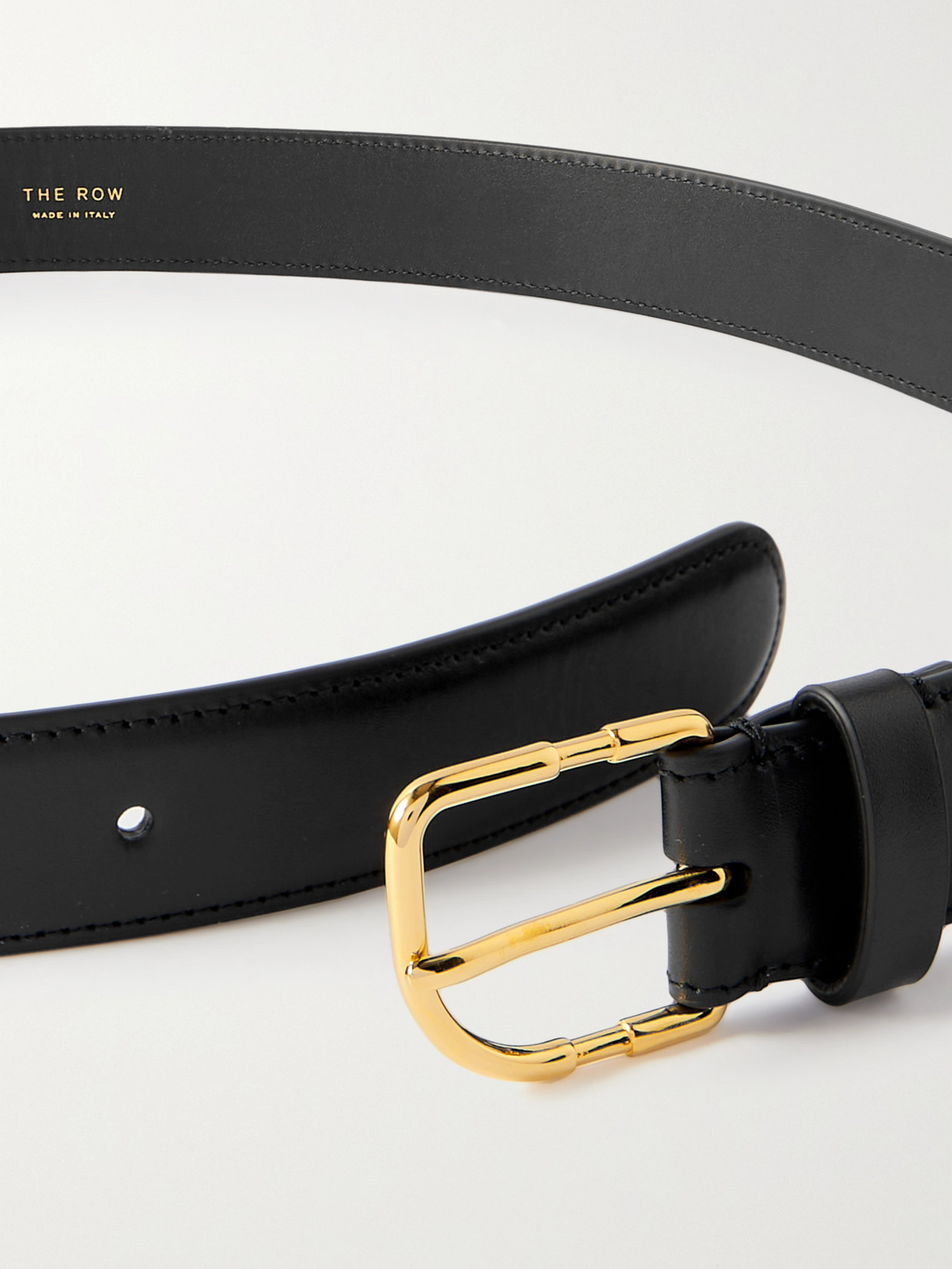 The Row Caspian Leather Belt In Black