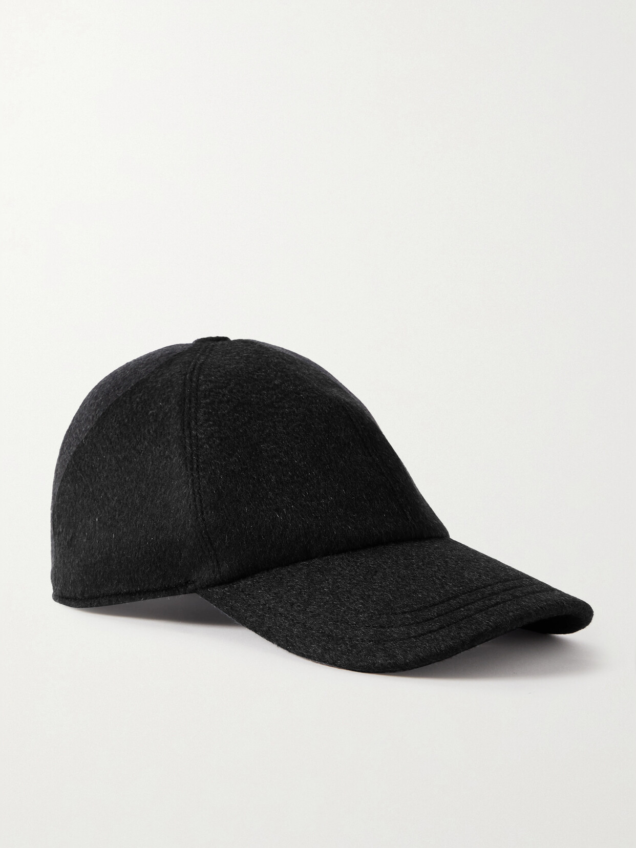 The Row Caspian Brushed Cashmere Baseball Cap In Dark Grey