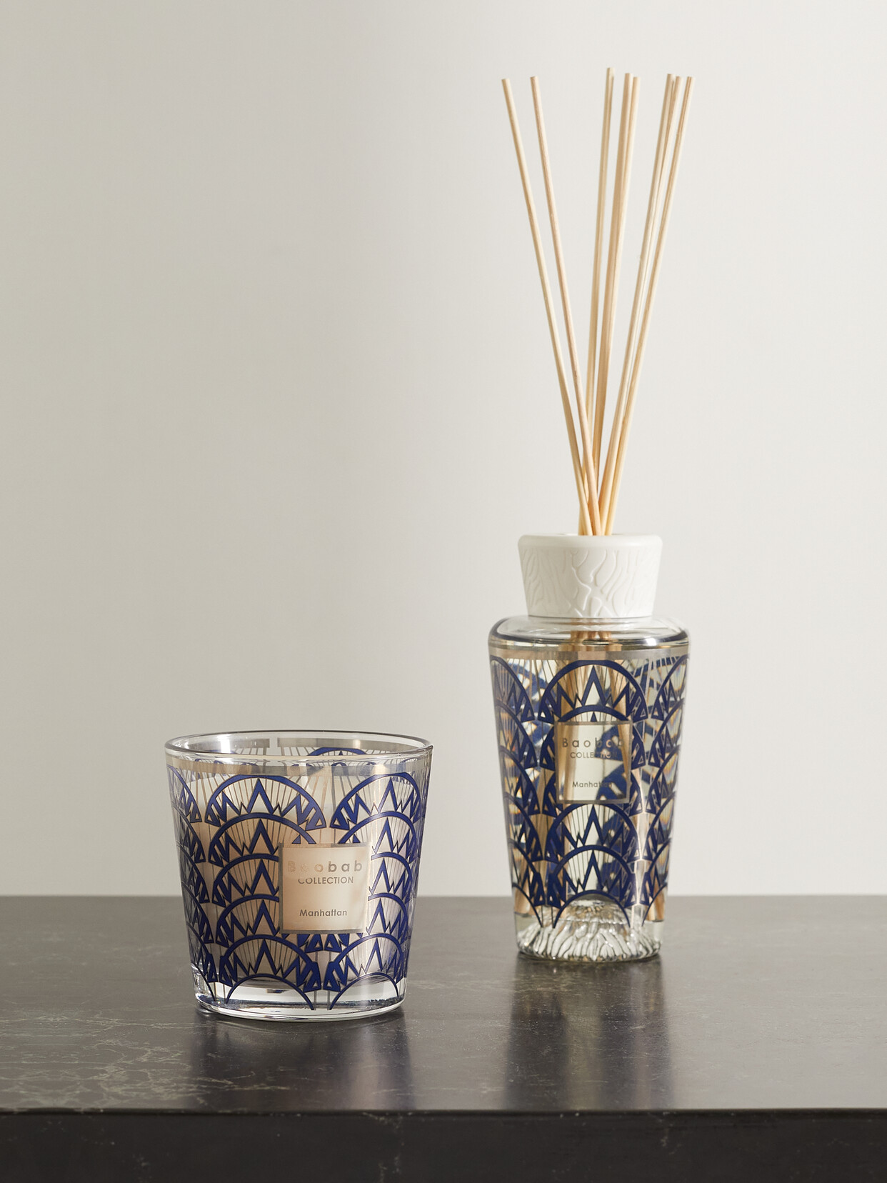 Baobab Collection - Manhattan Scented Candle And Diffuser Gift Set - Blue