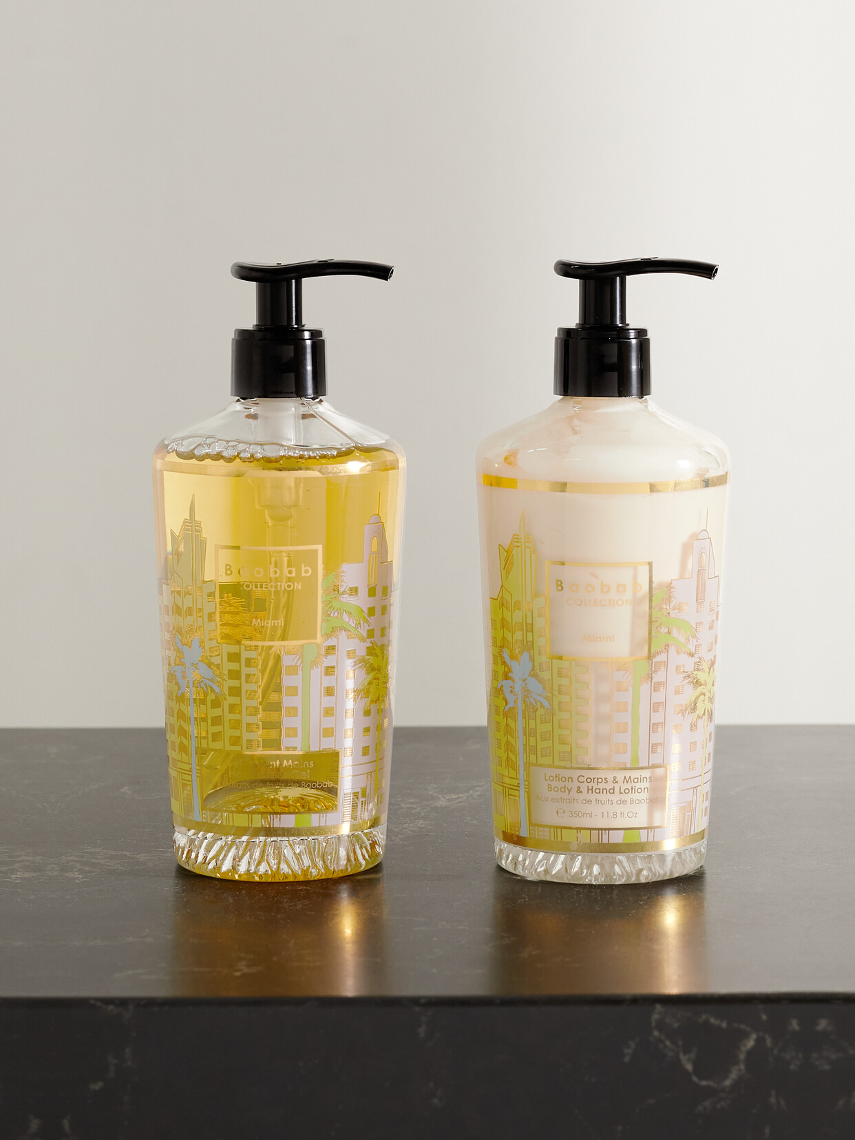 Baobab Collection - Miami Body & Hand Lotion And Hand Wash Gel Gift Set, 2 X 350ml - Yellow