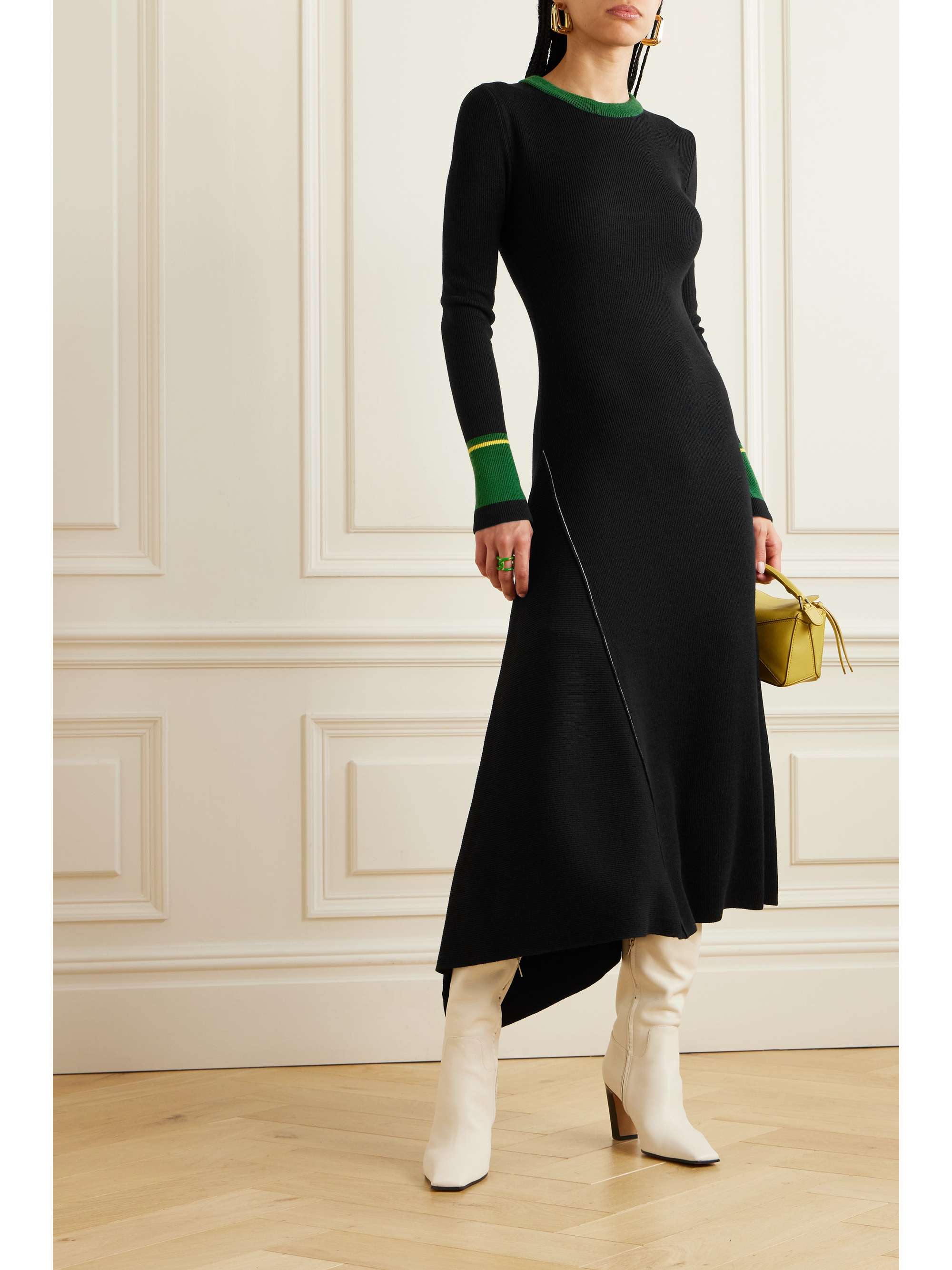 English factory smocked stripe midi dress cheap