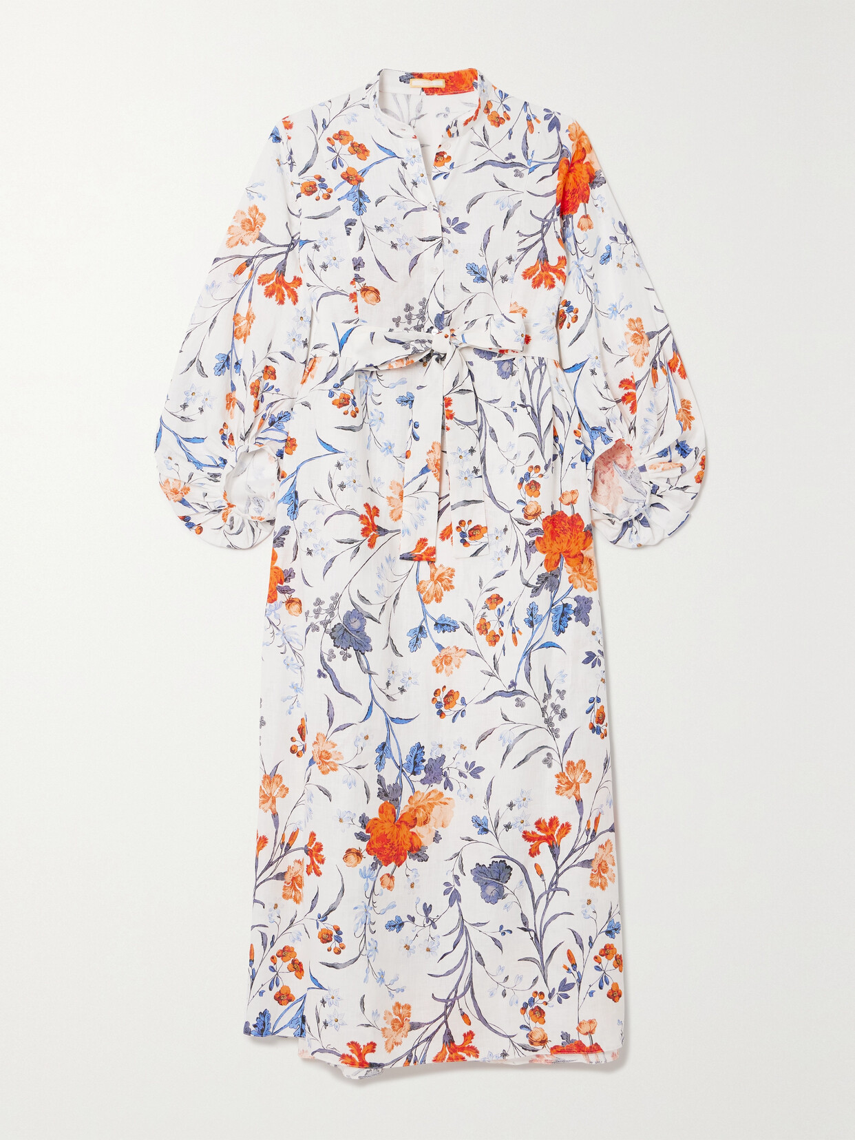 Erdem Floral-print Linen Midi Dress - White