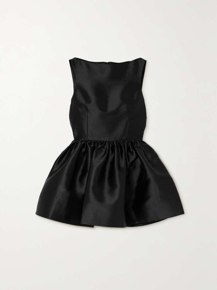 Solace London Simona Satin-twill Peplum Top - UK 16