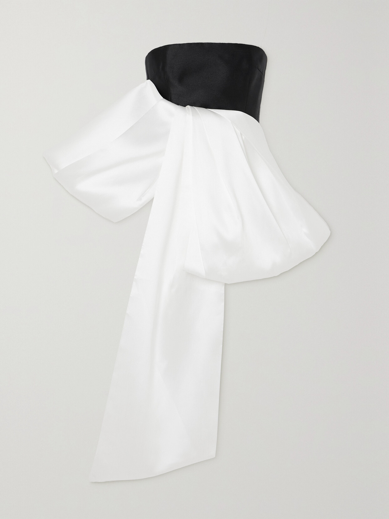Solace London 'nadina' Black And White Top With Bow Detail In Black