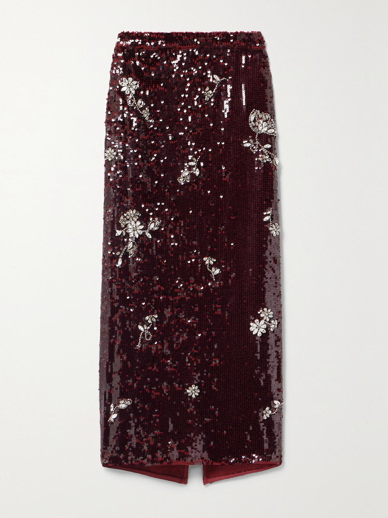 Erdem Maria Crystal-embellished Sequined Chiffon Midi Skirt - Purple