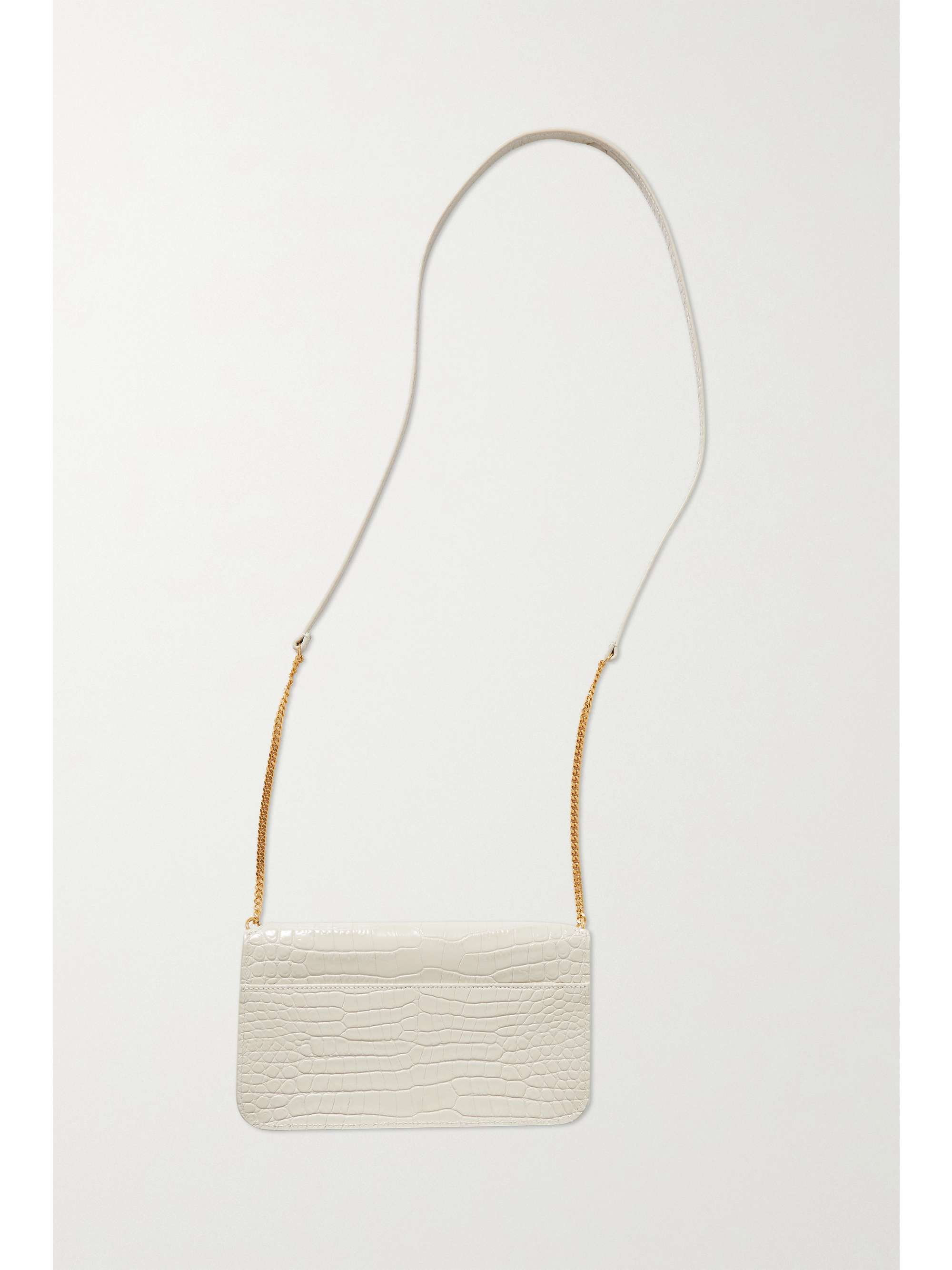 SAINT LAURENT Pochette in pelle effetto coccodrillo Monogramme
