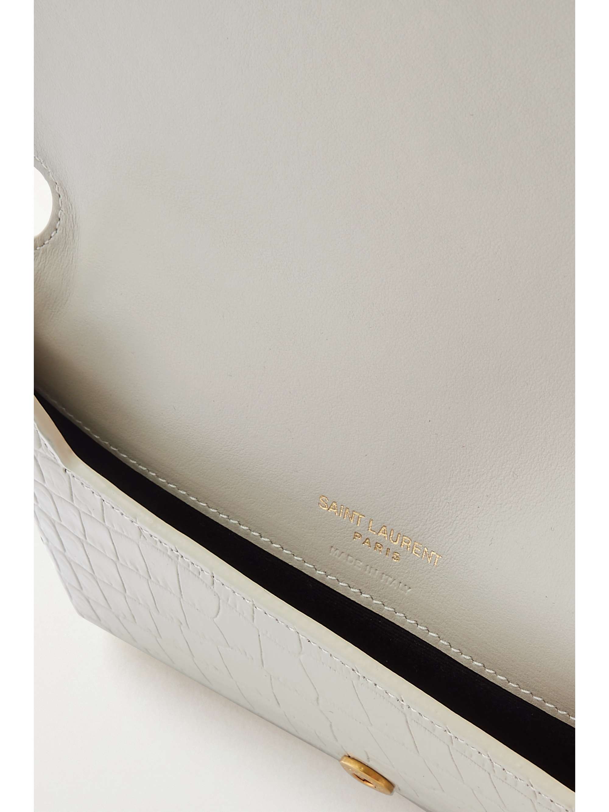 SAINT LAURENT Pochette in pelle effetto coccodrillo Monogramme