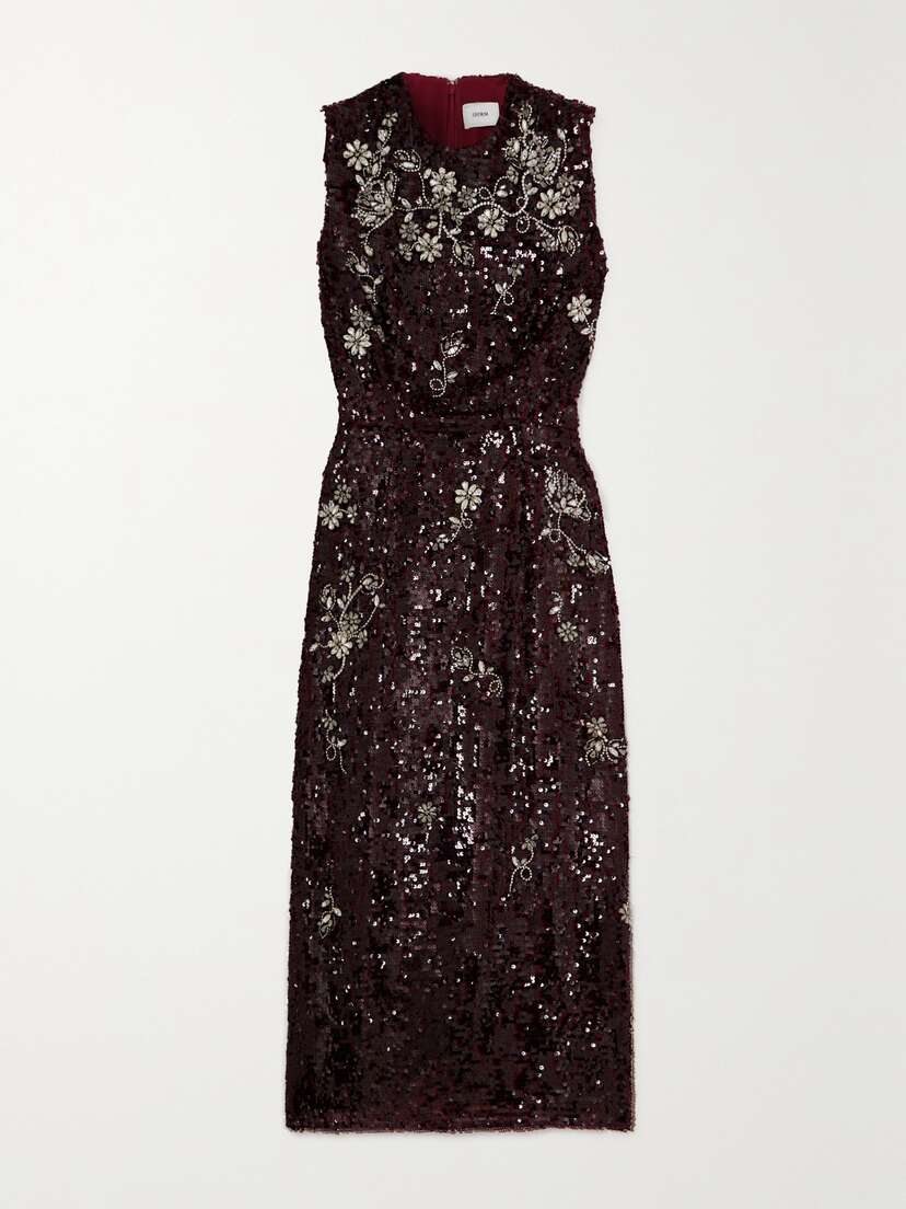 Erdem Embellished Georgette Dress