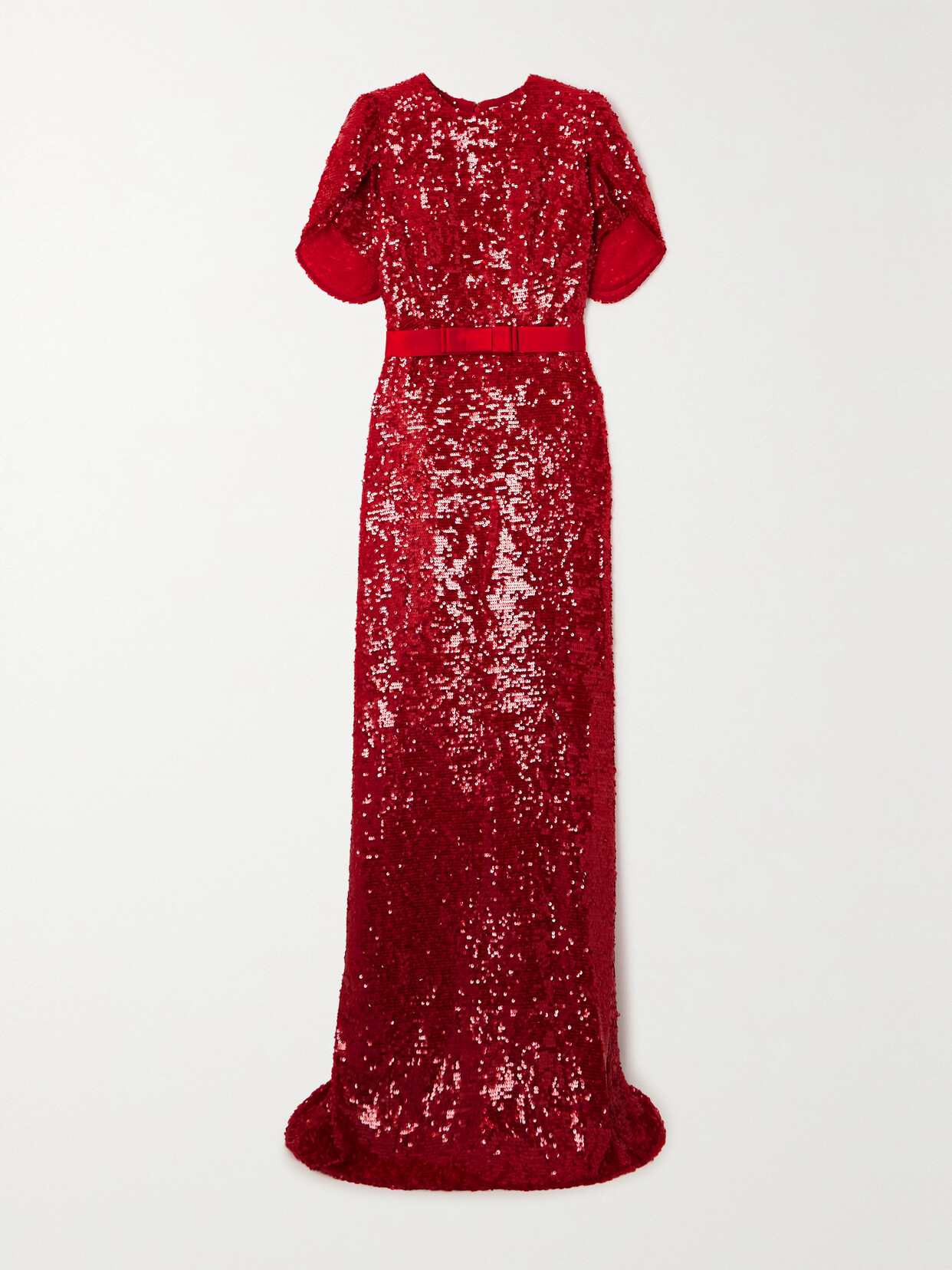 Erdem Belted Sequined Chiffon Gown - Red