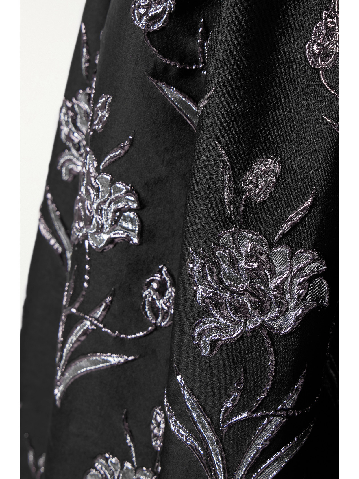 Erdem Womens Black Silver Floral-pattern Scoop-neck Midi Dress In Black